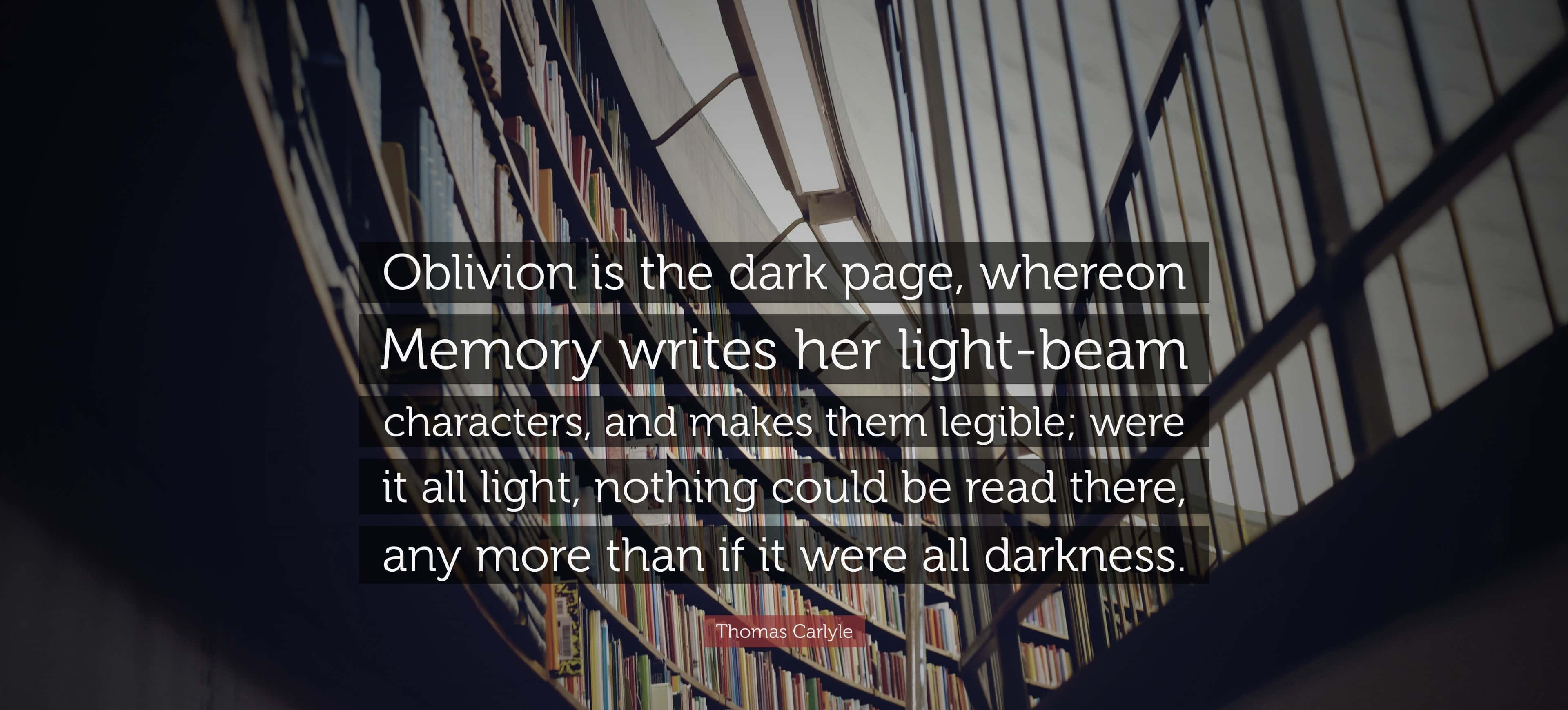 Legible Memory Quote, bookshelves, library, 4K Desktop Wallpaper