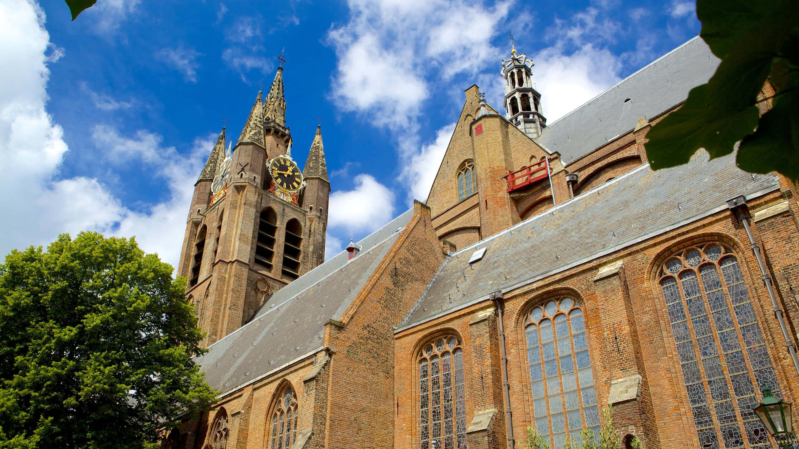 Delft, church architecture, skyline, 2K Desktop Wallpaper
