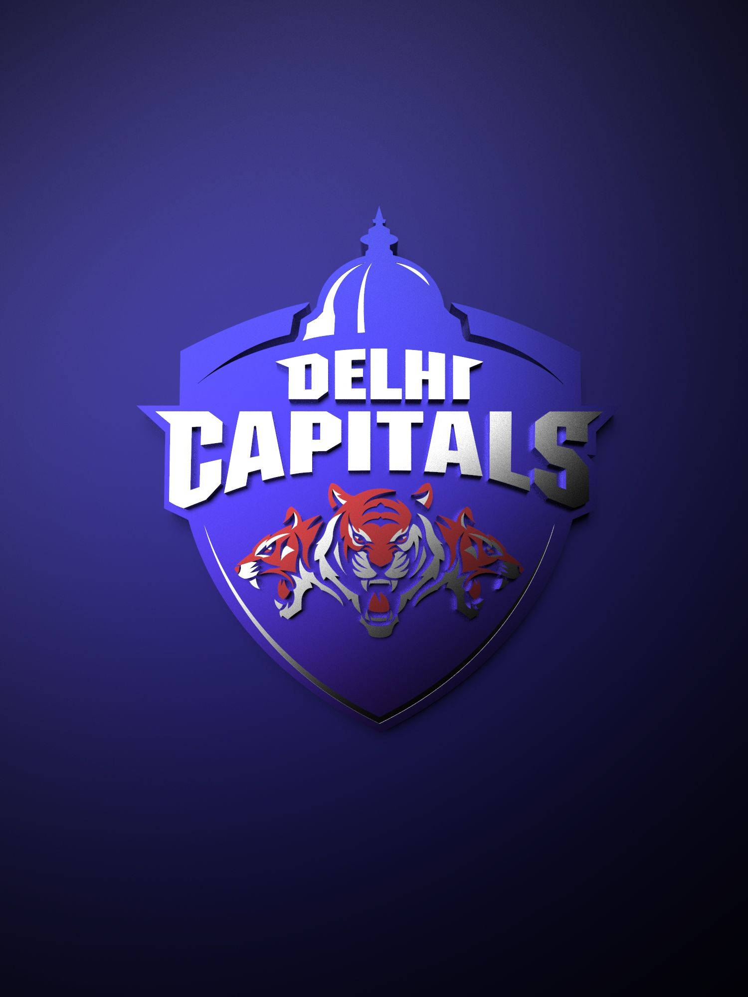 Delhi Capitals, three roaring tigers, dome, Full HD Phone Wallpaper