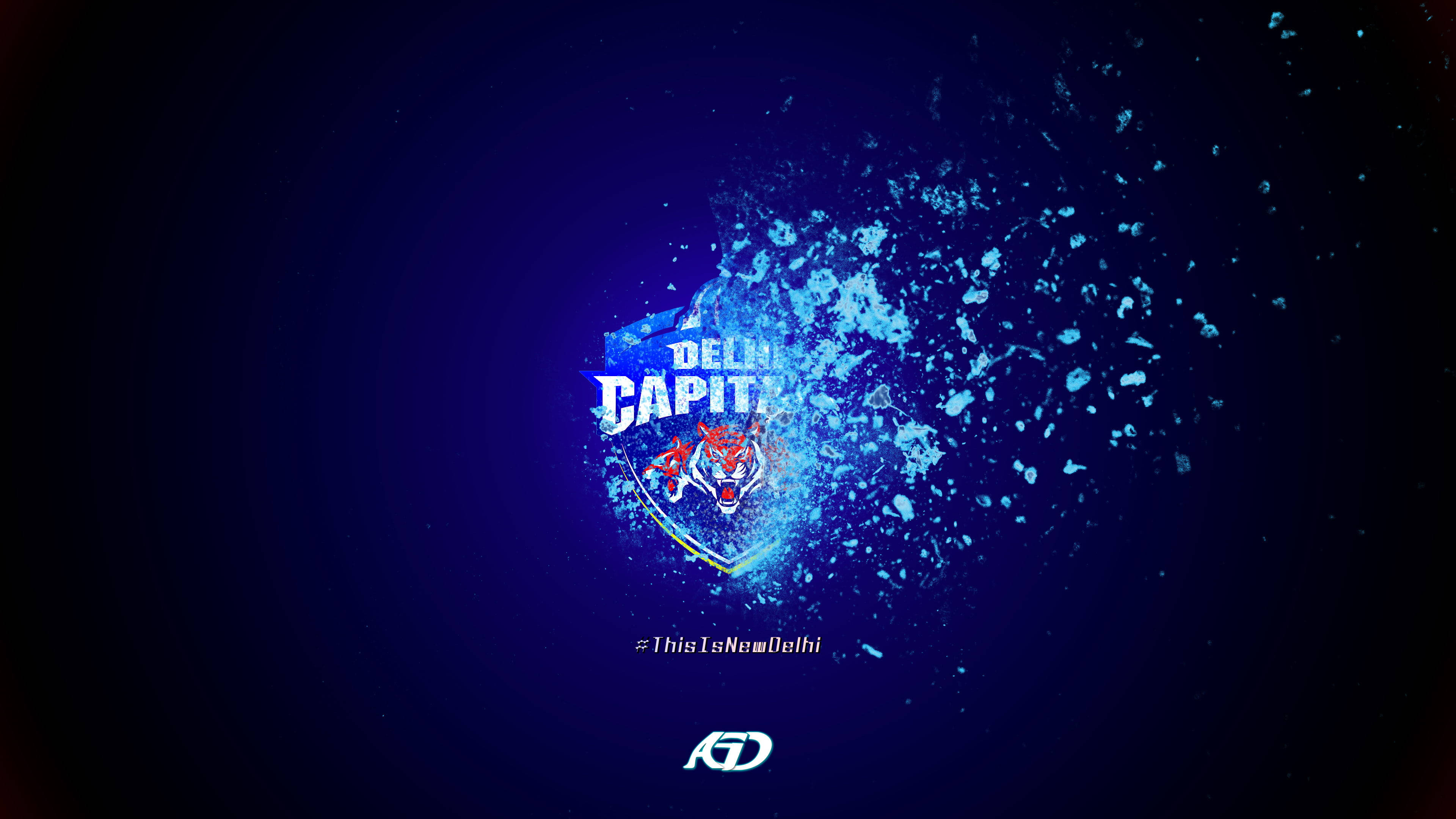 Delhi Capitals, iconic logo, roaring tiger emblem, 4K Desktop Wallpaper