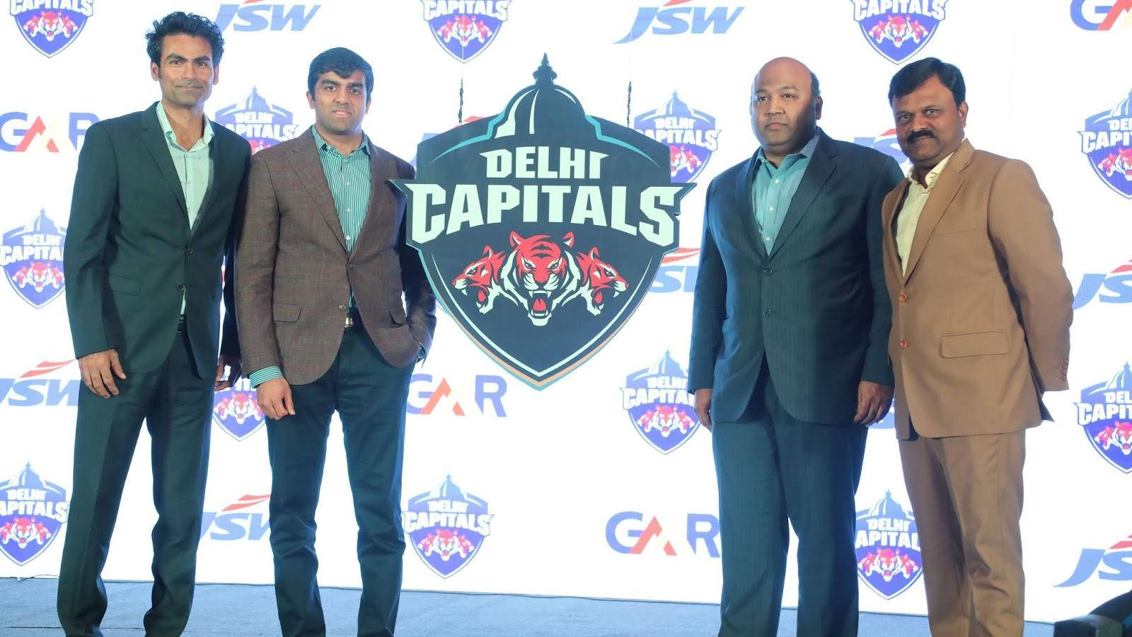 Delhi Capitals, team logo backdrop, press event, HD Desktop Wallpaper