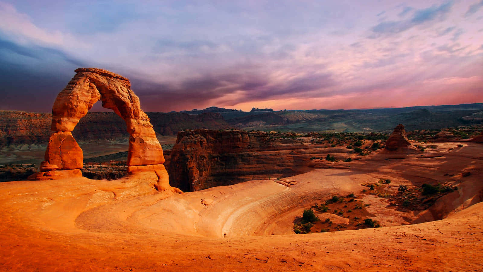 Delicate Arch, canyon, orange sandstone arch, HD Desktop Wallpaper