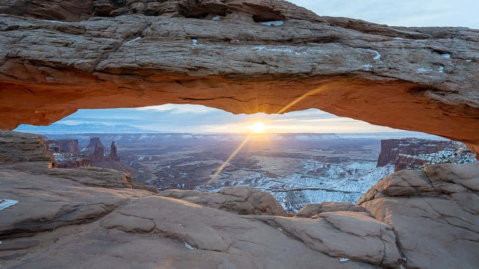 Delicate Arch, sunset, sandstone arch, SD Desktop Wallpaper