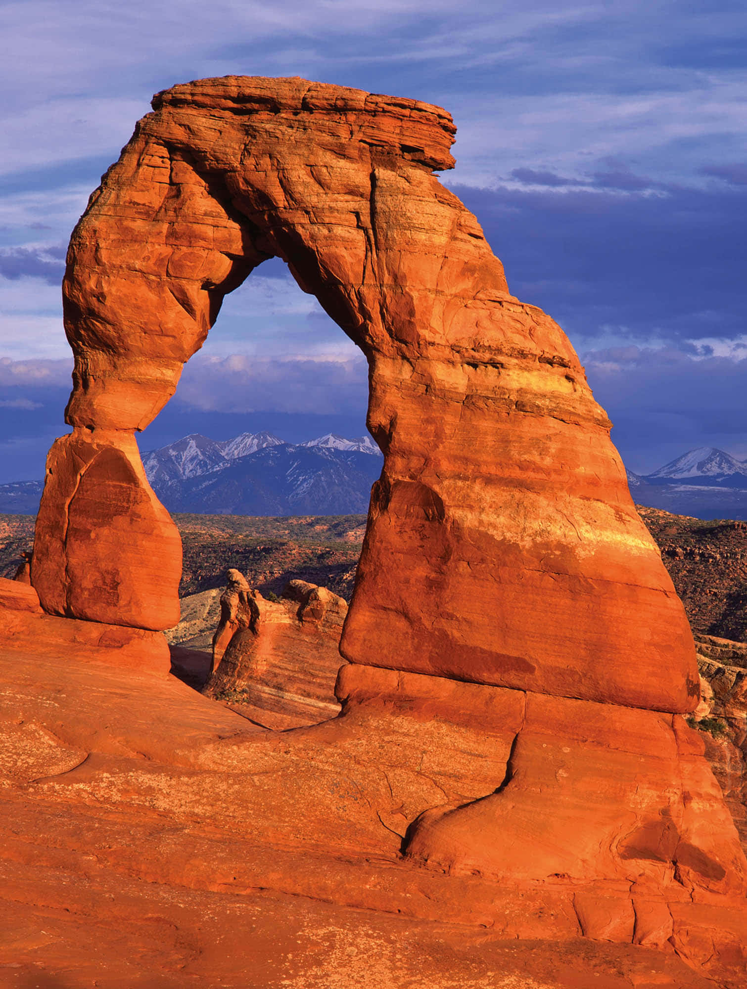 Delicate Arch, red sandstone, twilight sky, Full HD Phone Wallpaper