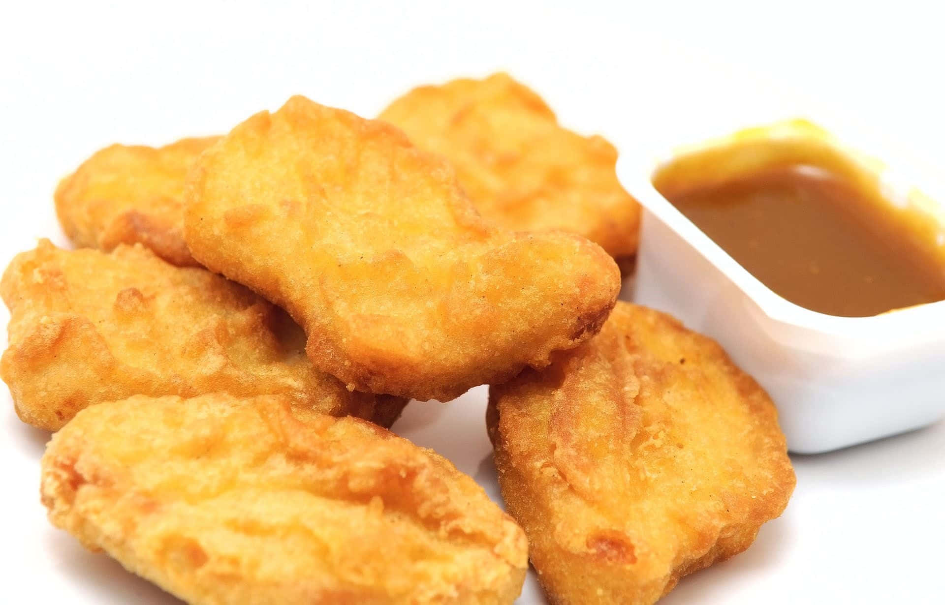 Chicken Nuggets, Gravy, Golden-brown crispy, Full HD Desktop Wallpaper