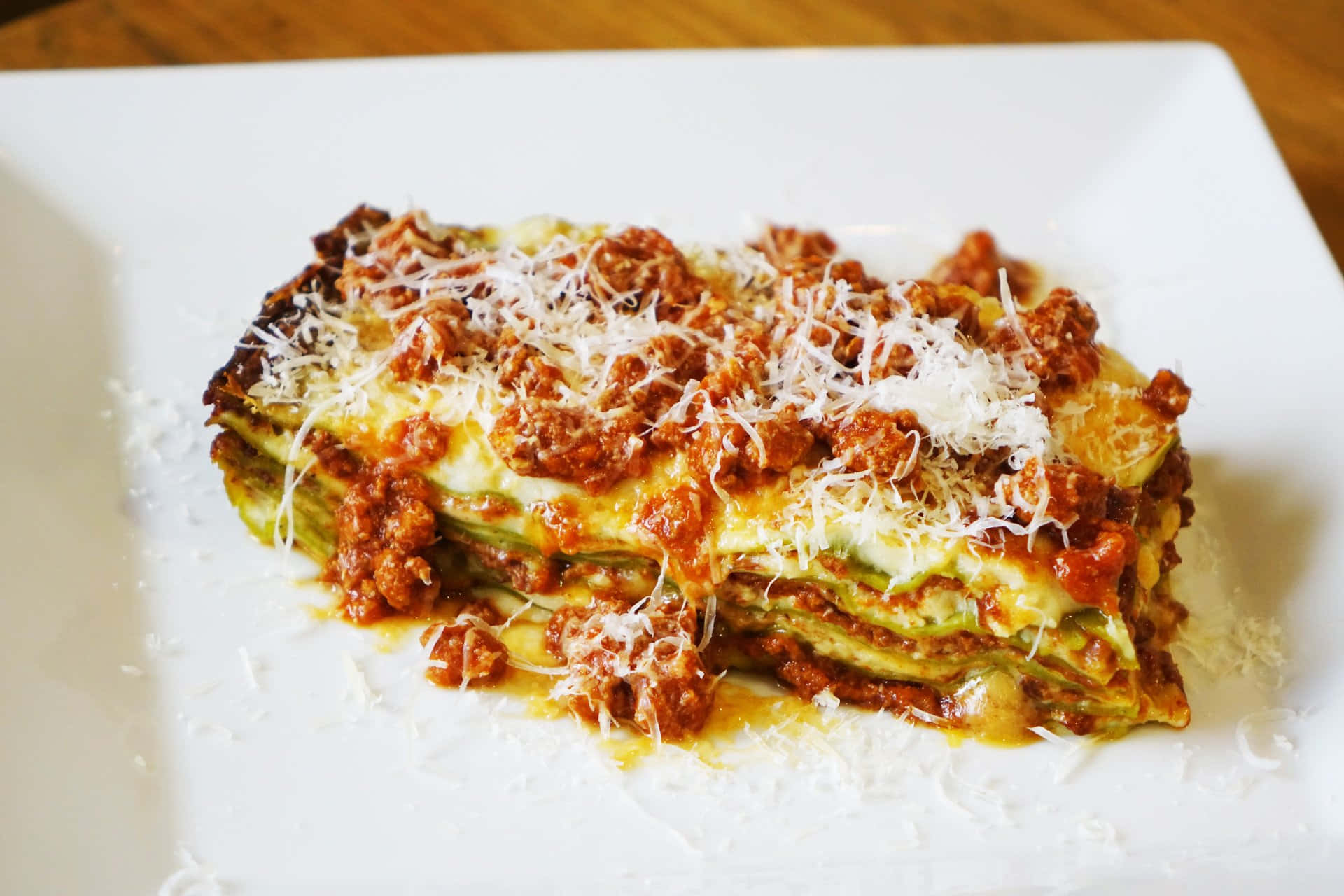 zucchini pasta lasagna, lasagna alla bolognese, tomato sauce, Full HD Desktop Wallpaper