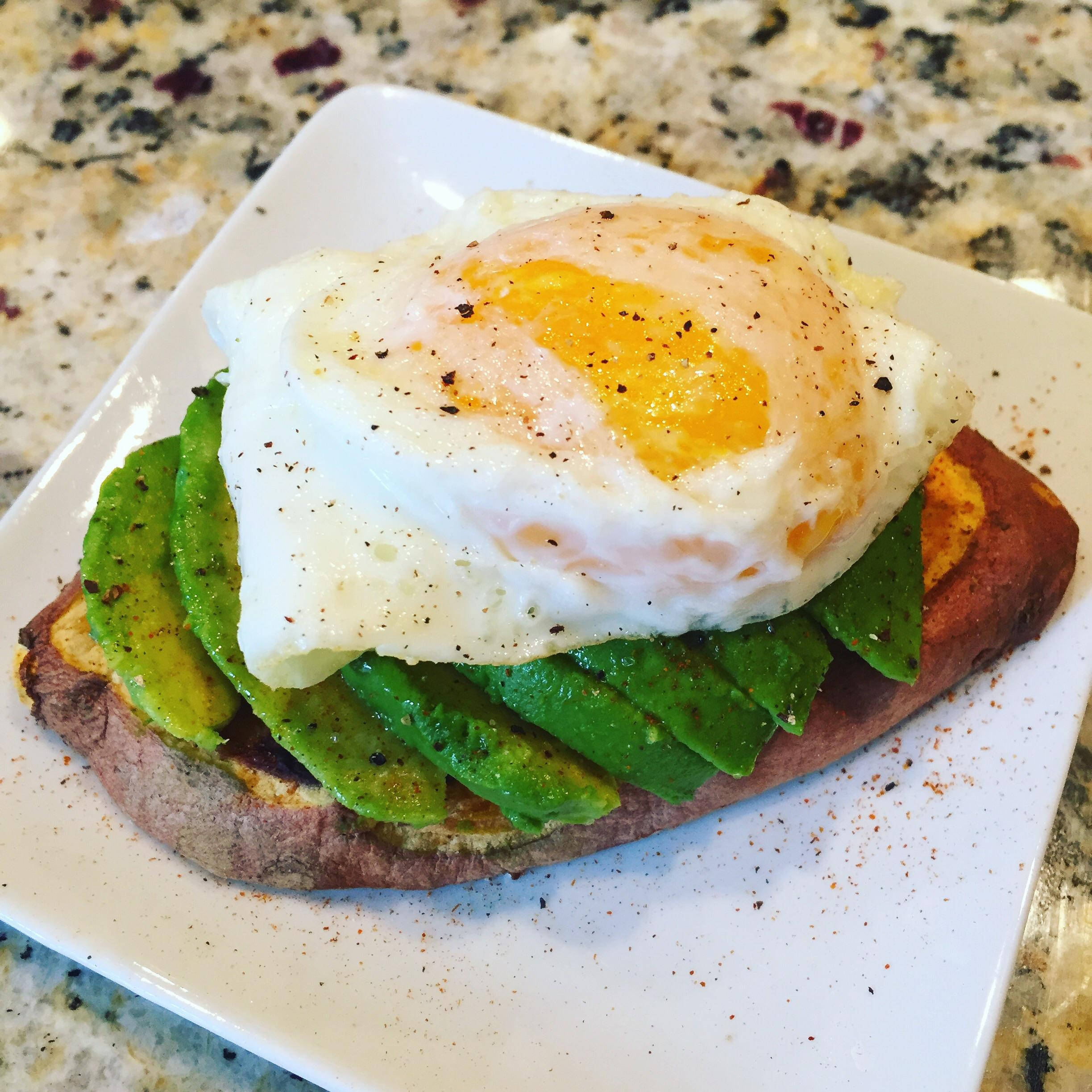 avocado toast, poached egg, runny yolk, Full HD Desktop Wallpaper