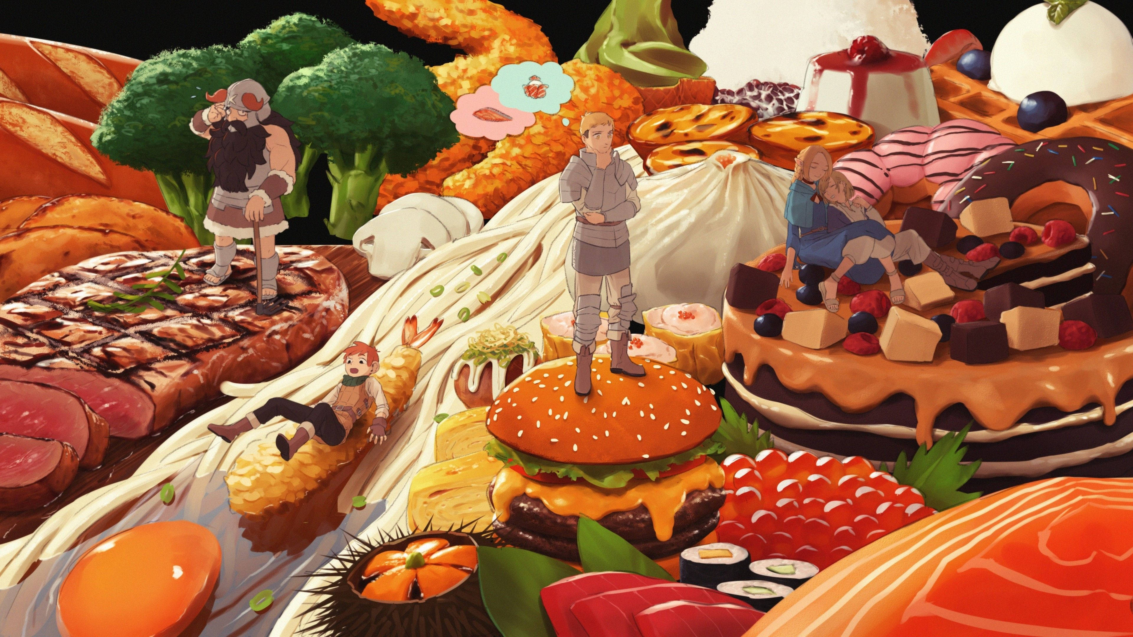 Delicious In Dungeon, anime, Thanksgiving, 4K Desktop Wallpaper