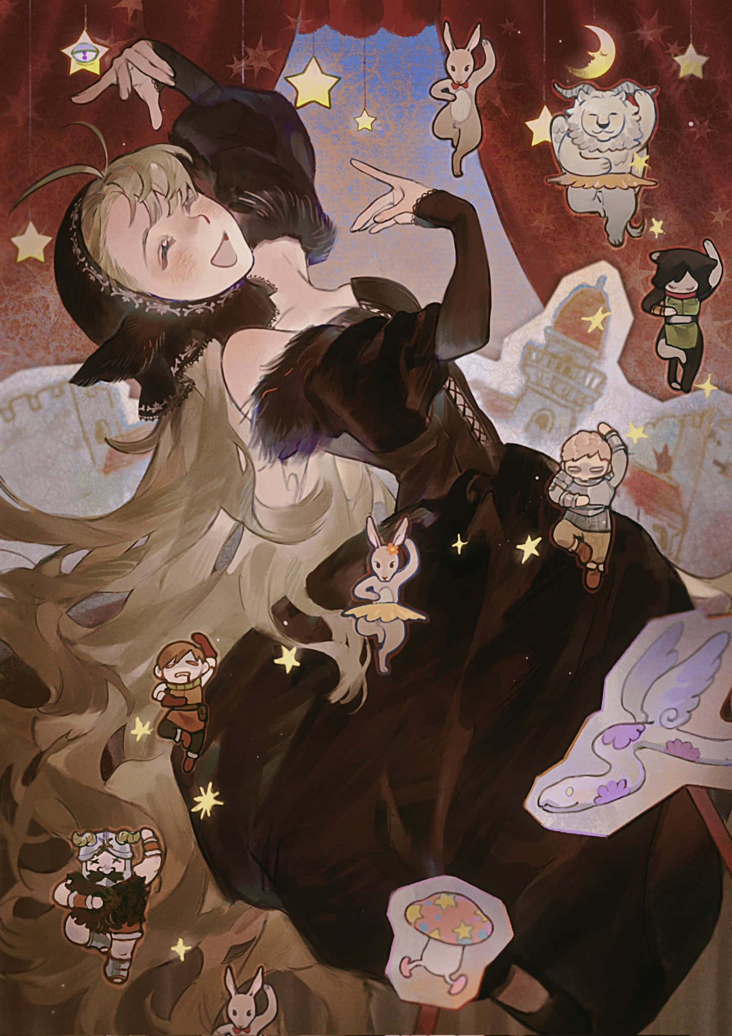 Delicious In Dungeon, fantasy cast, anime girl, Full HD Phone Wallpaper
