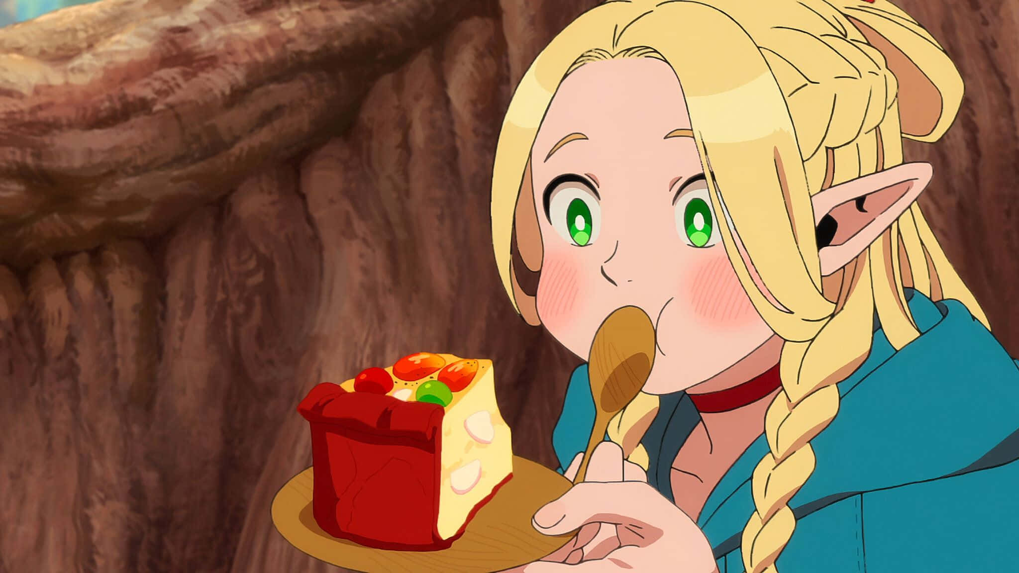 elf, anime elf girl, braided blonde hair, Full HD Desktop Wallpaper
