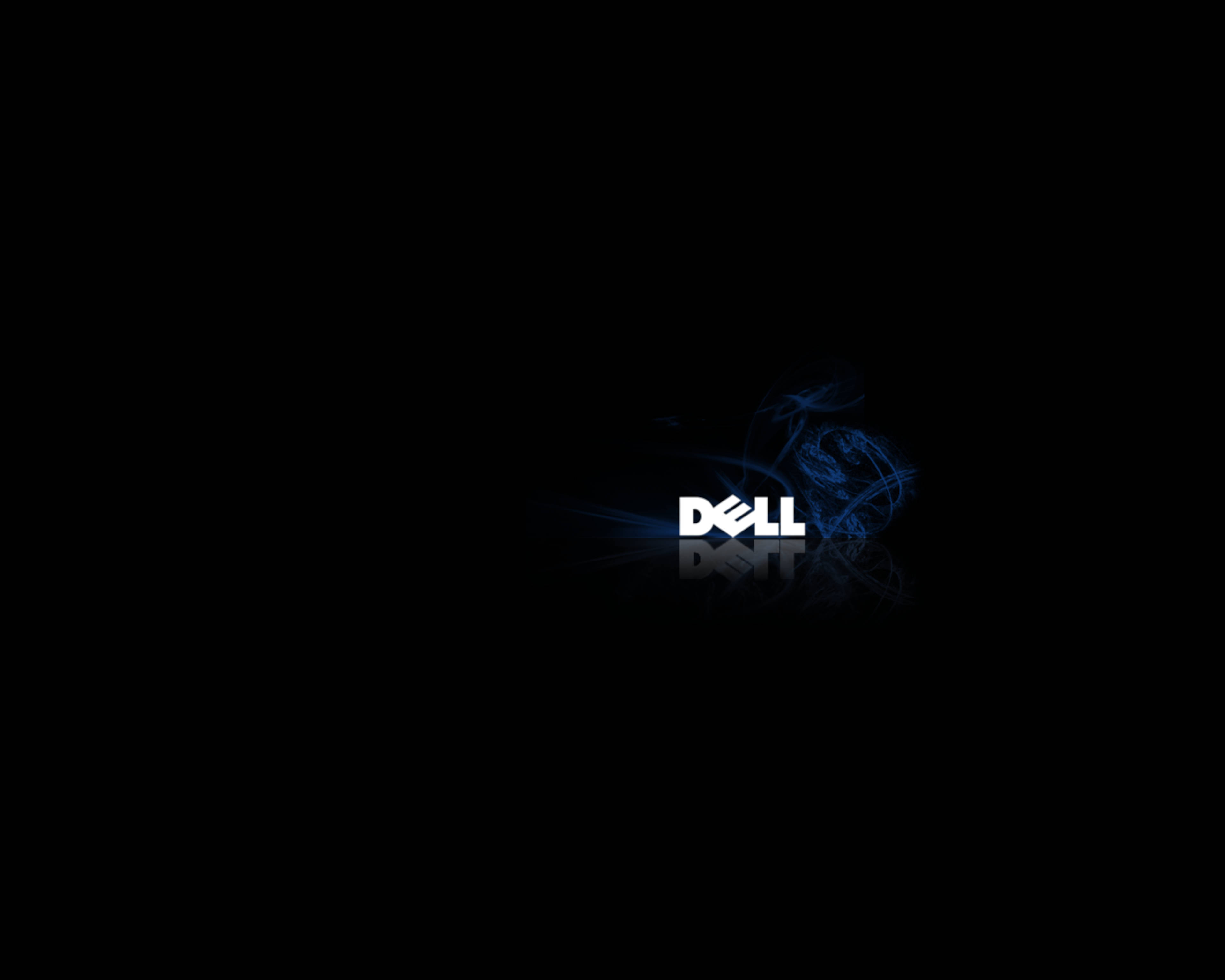 Dell 4K, glowing white Dell logo, black background, 4K Desktop Wallpaper