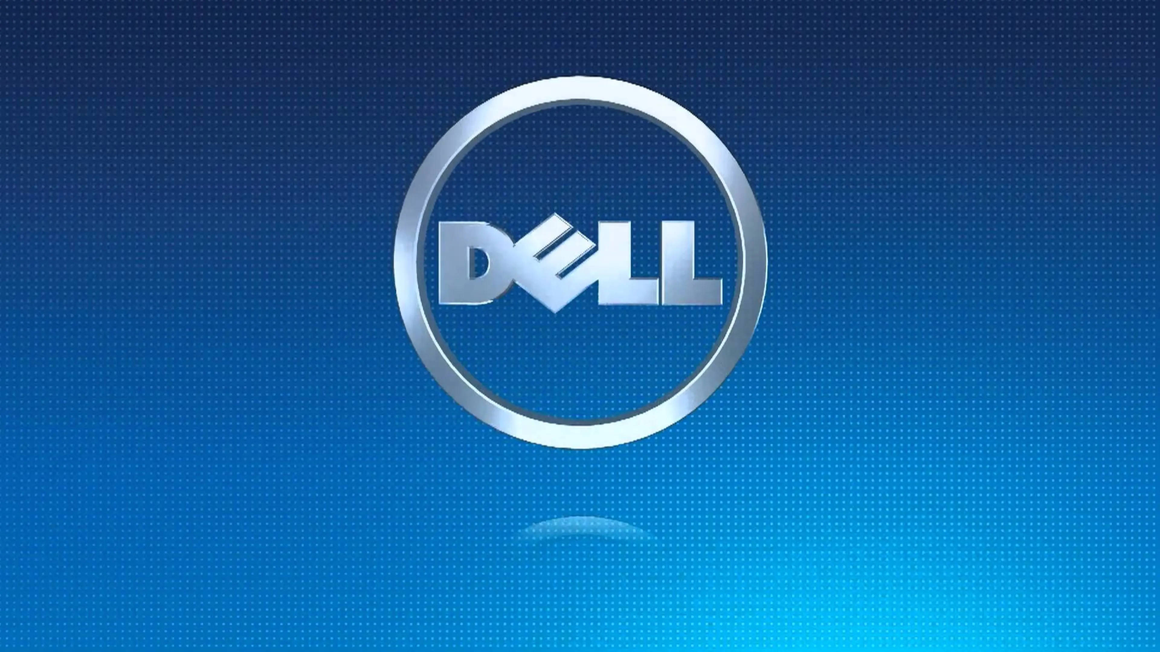 Dell, 4K, shiny silver Dell logo, 4K Desktop Wallpaper