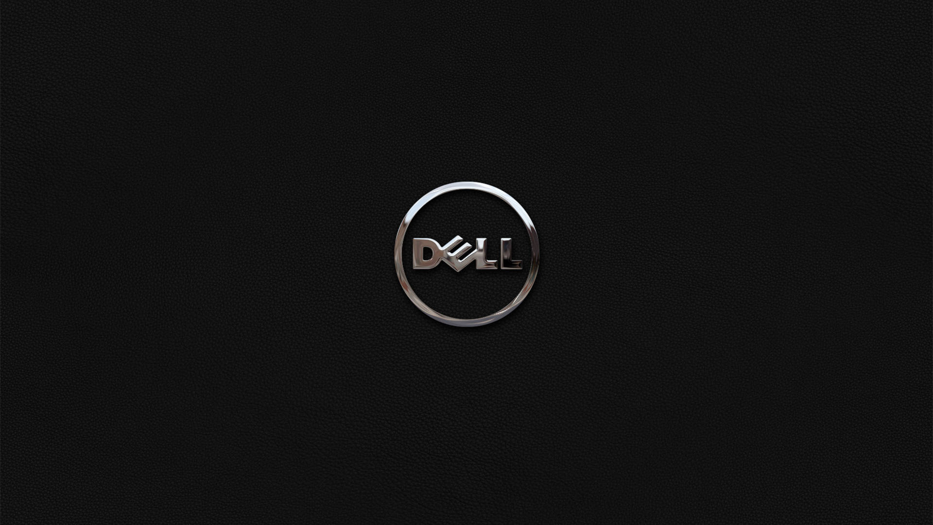 metallic dell hd logo, shiny silver, textured black leather, Full HD Desktop Wallpaper