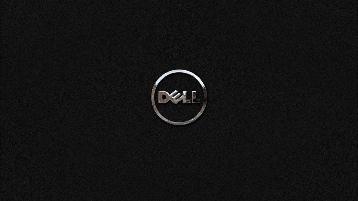 Dell, shiny silver, textured black leather, SD Desktop Wallpaper