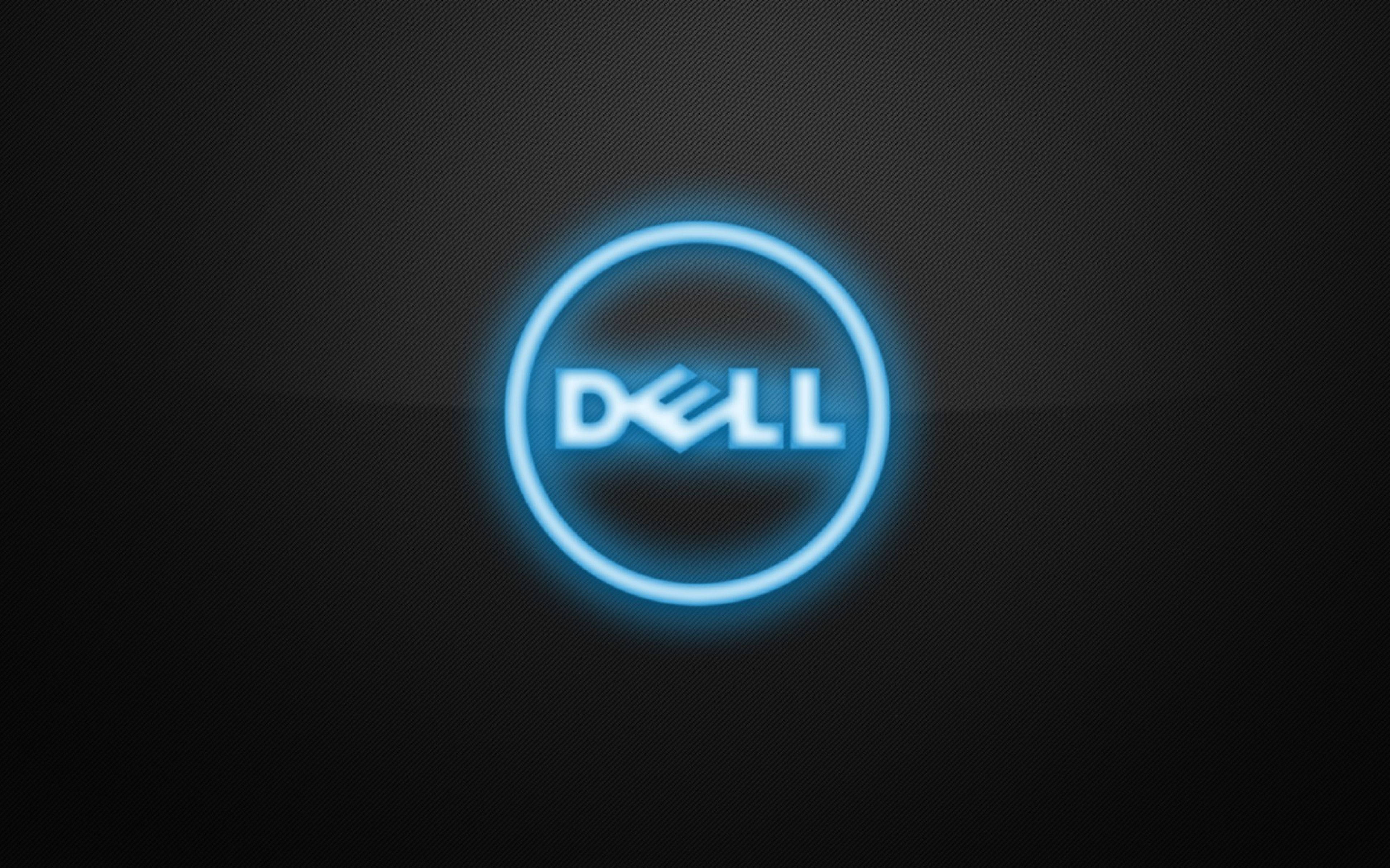 Dell, neon blue, glowing blue, 4K Desktop Wallpaper