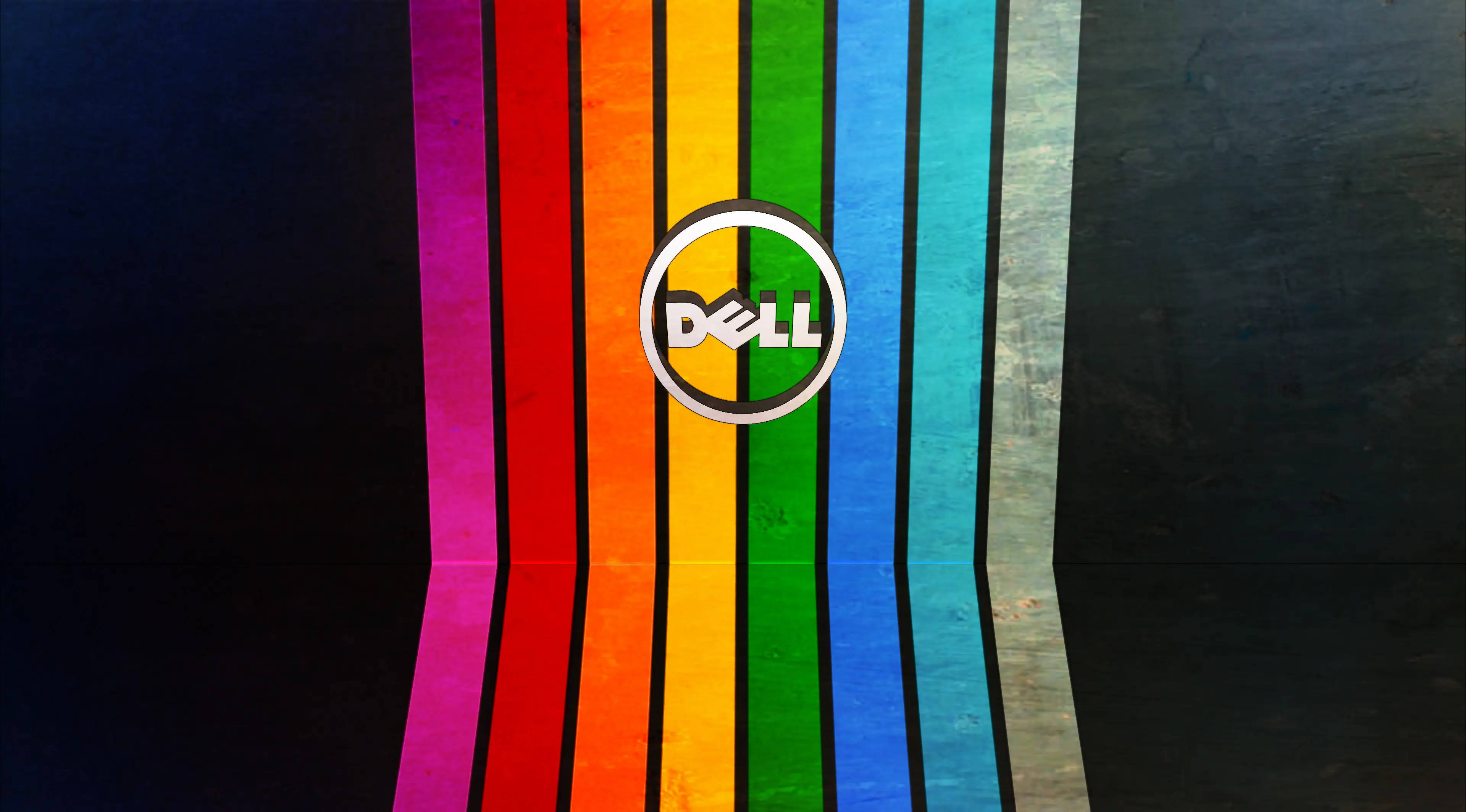 Dell, 4K, rainbow stripes, 4K Desktop Wallpaper