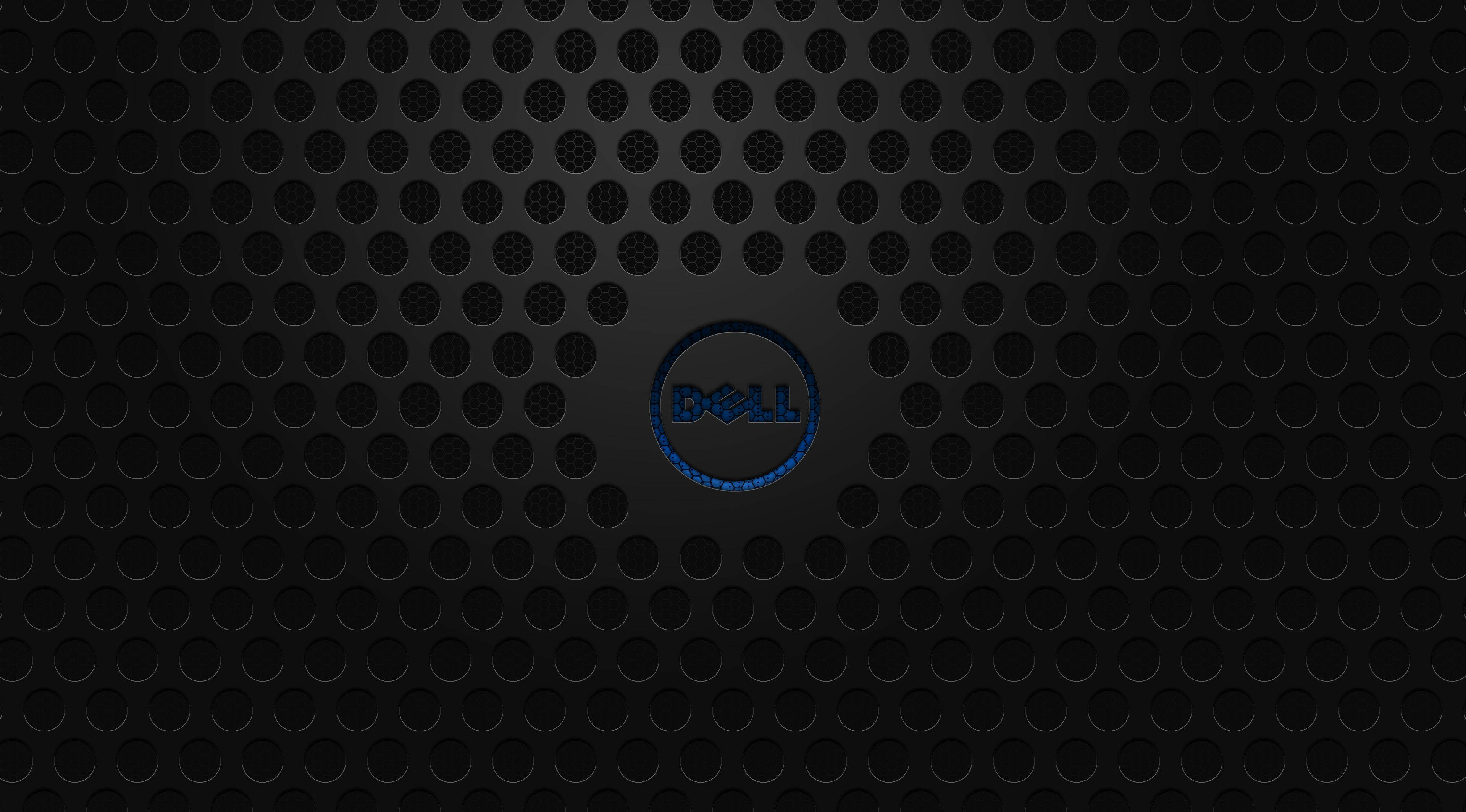 Dell, black, perforated surface, 4K Desktop Wallpaper