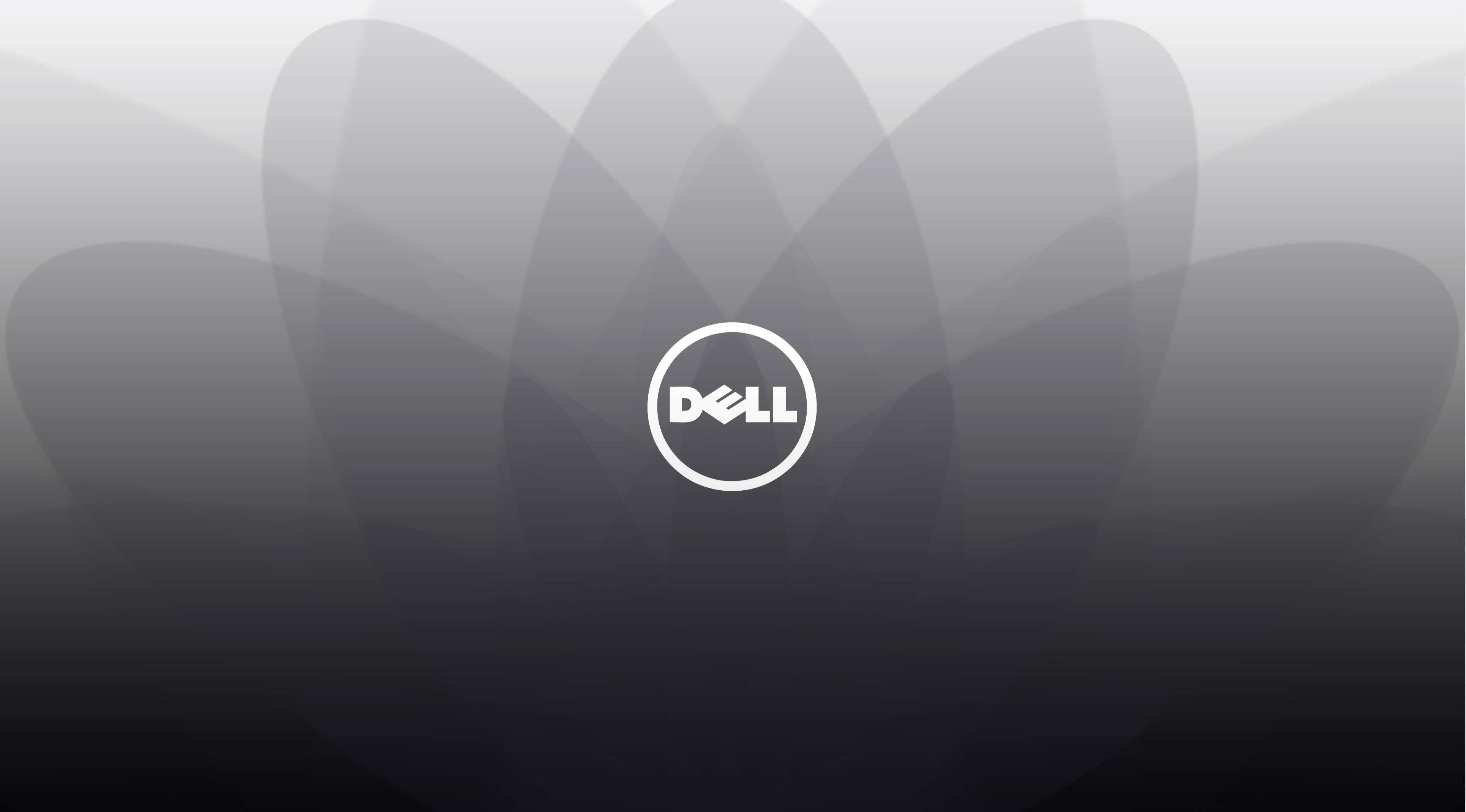 Dell, Dell logo, greyscale, 4K Desktop Wallpaper