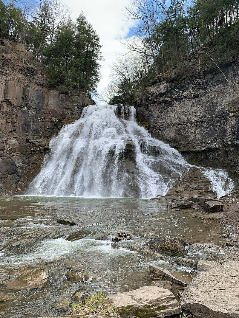 Delphi, falls, spring, SD Phone Wallpaper