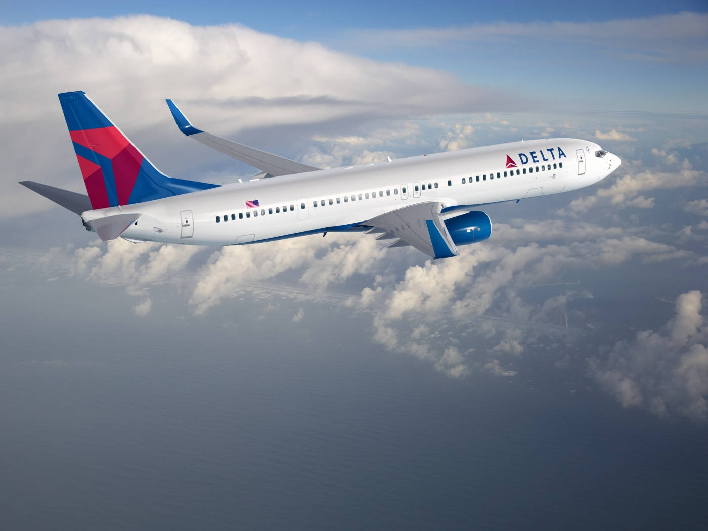 Delta Airlines, airplane, clouds, HD Desktop Wallpaper