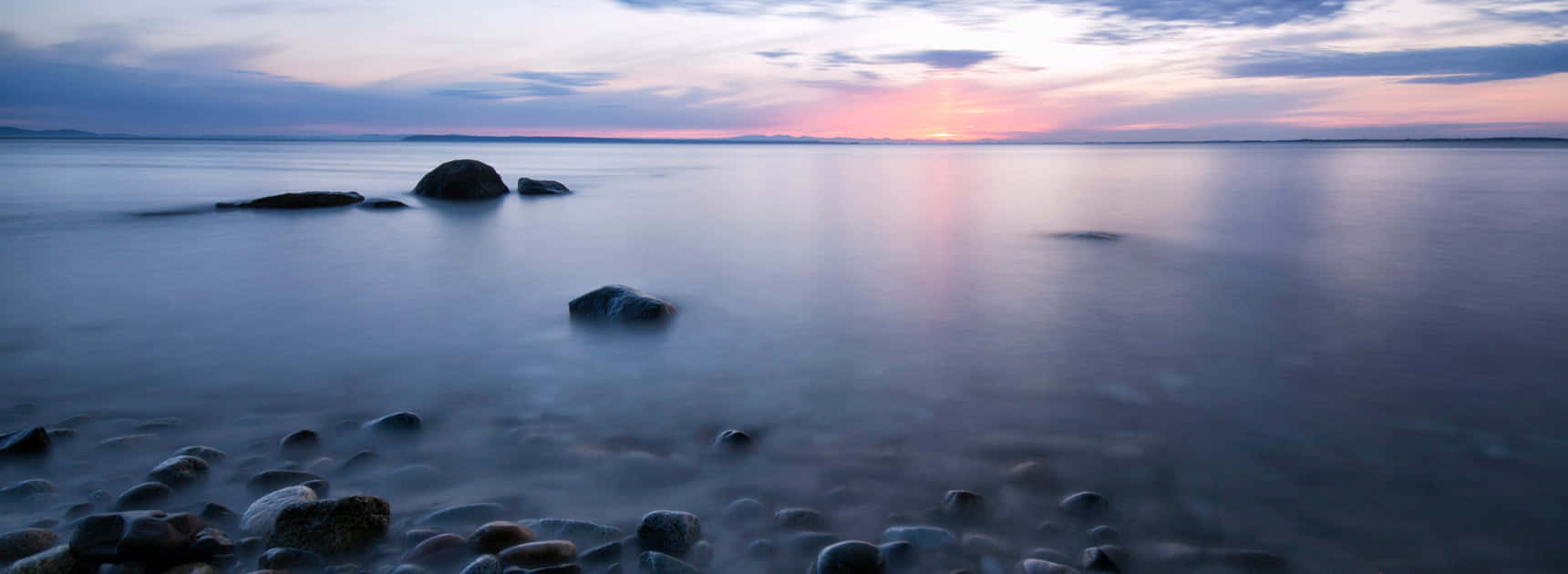 Delta Airlines, sunset, calm waters, HD Desktop Wallpaper