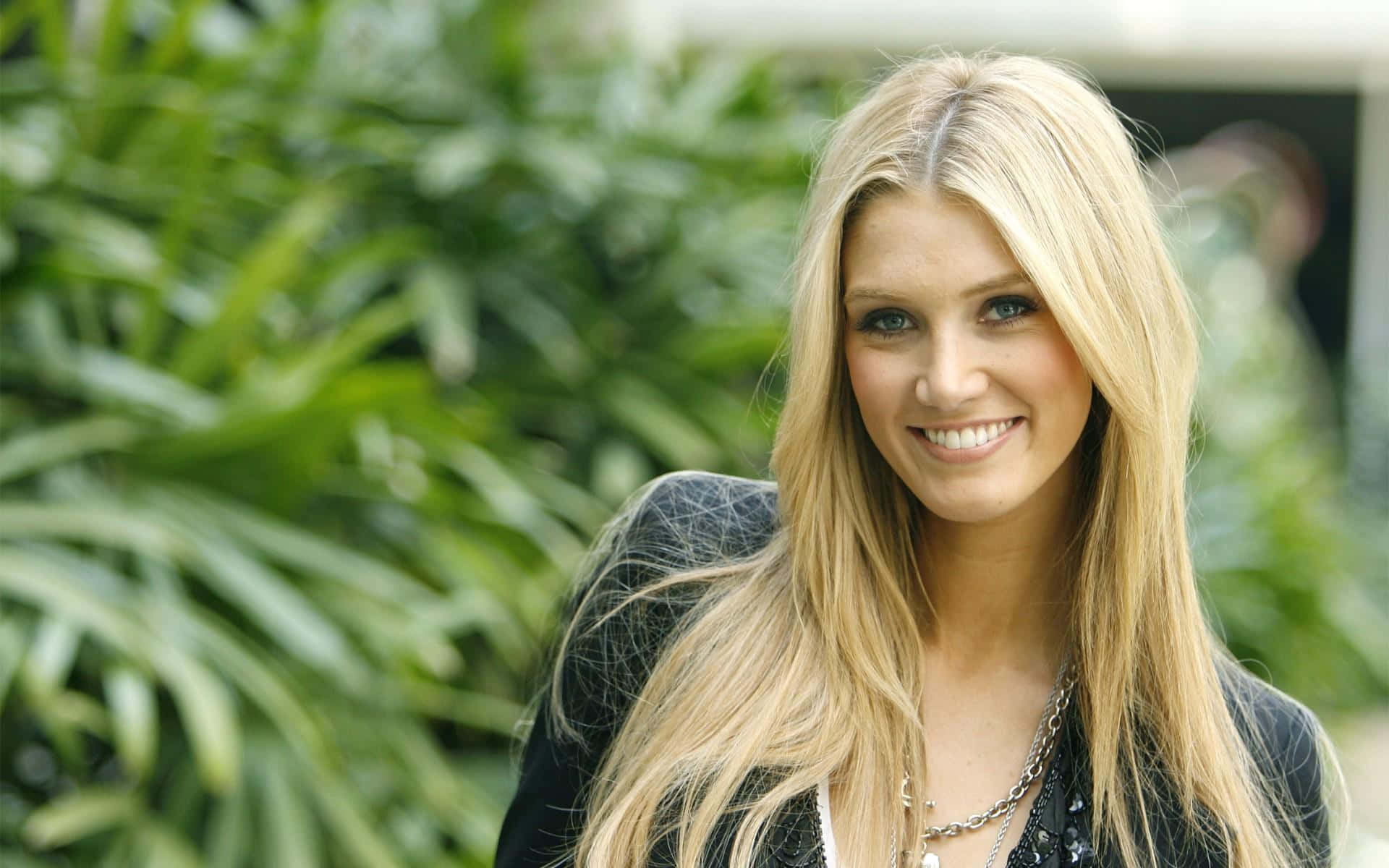 Delta Goodrem, black jacket, blonde woman, Full HD Desktop Wallpaper