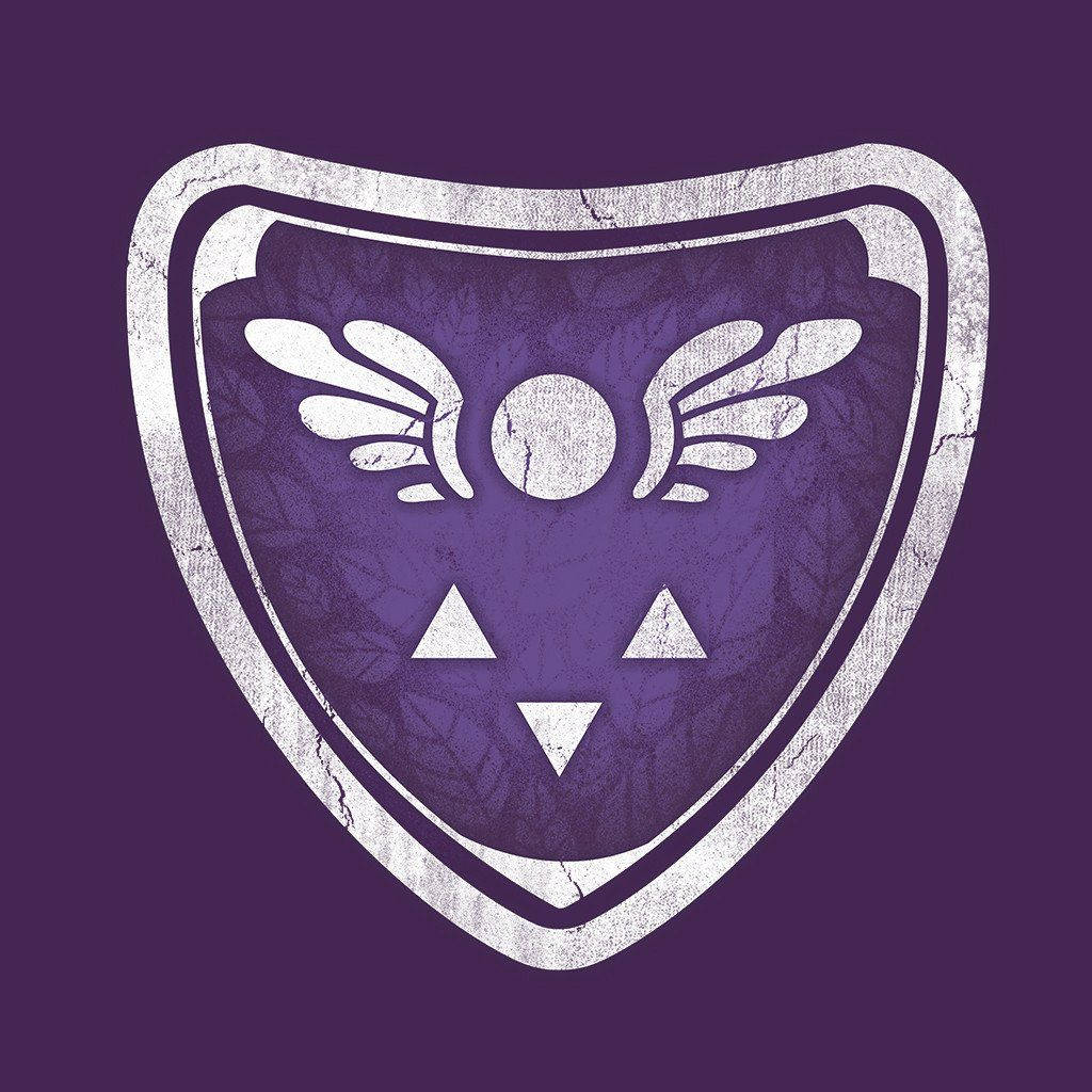 Deltarune, purple shield emblem, white wings, SD Desktop Wallpaper