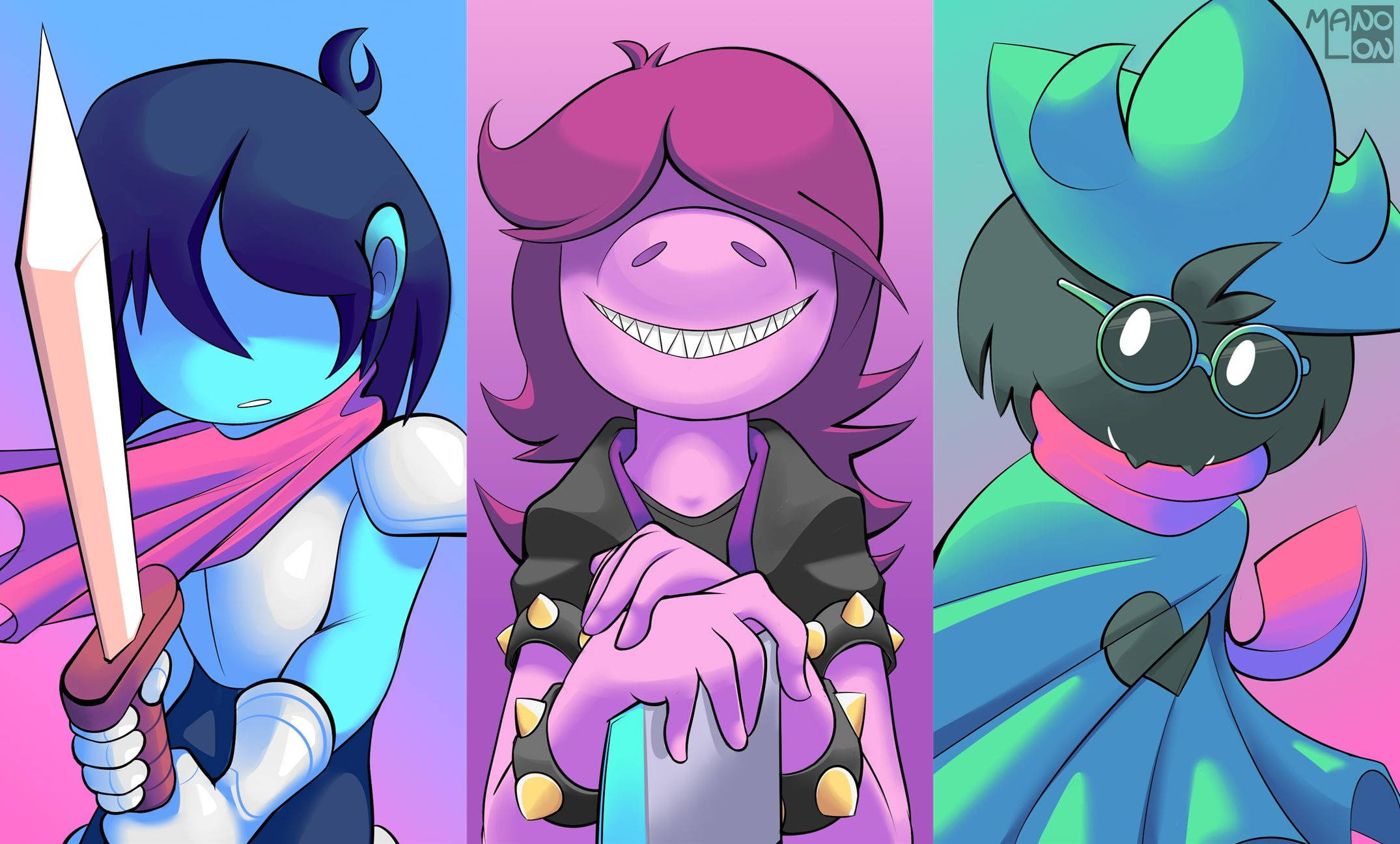 Deltarune, anime characters, vibrant colors, Full HD Desktop Wallpaper