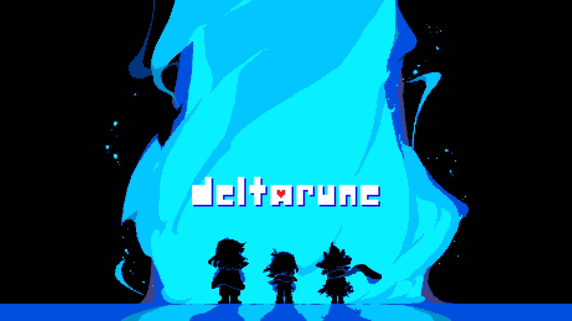 Deltarune, blue fire, glowing blue magical portal, Full HD Desktop Wallpaper