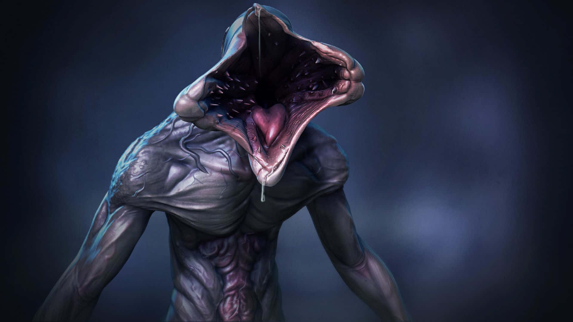 Demogorgon, Stranger Things, gaping mouth, Full HD Desktop Wallpaper