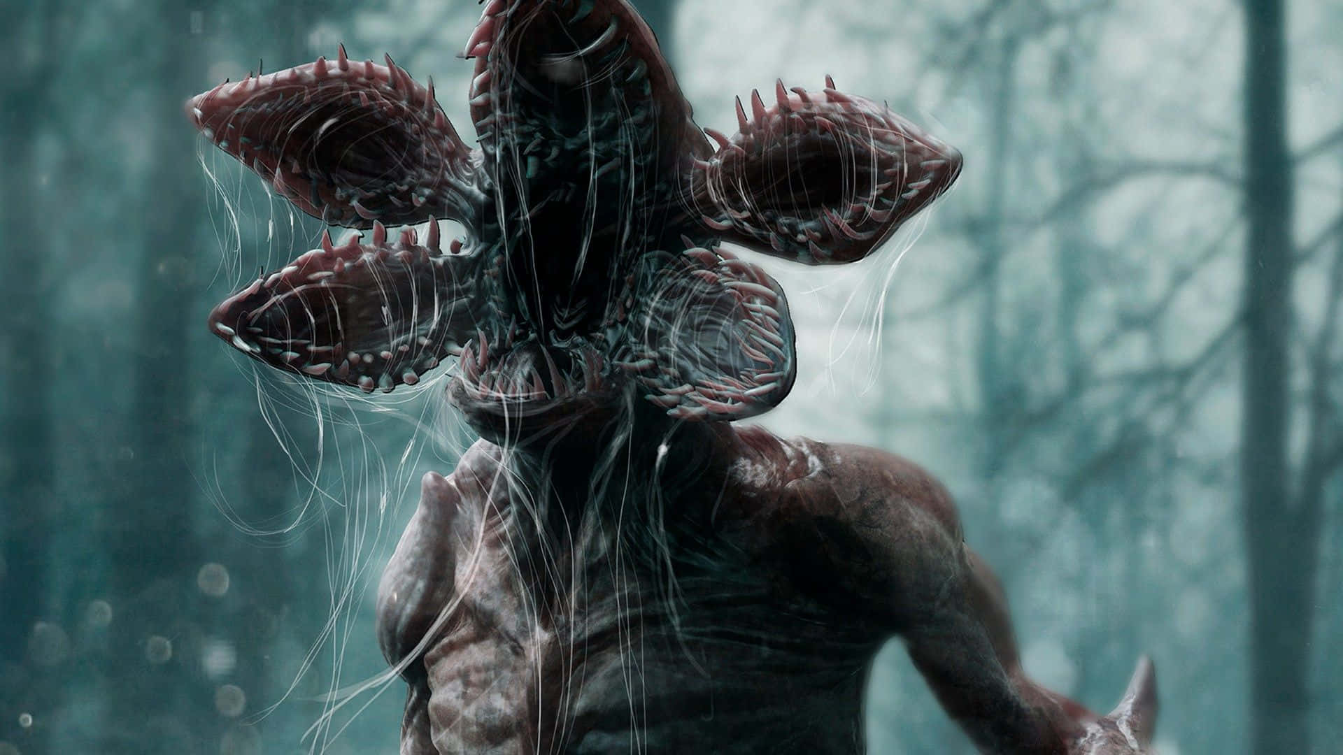 Demogorgon, Stranger Things, multi-mouthed horror creature, Full HD Desktop Wallpaper