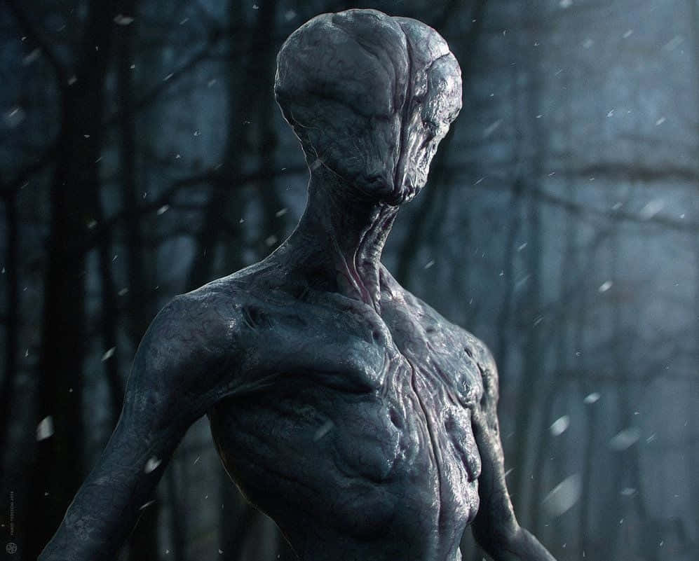 Demogorgon, Stranger Things, wrinkled gray body, SD Desktop Wallpaper