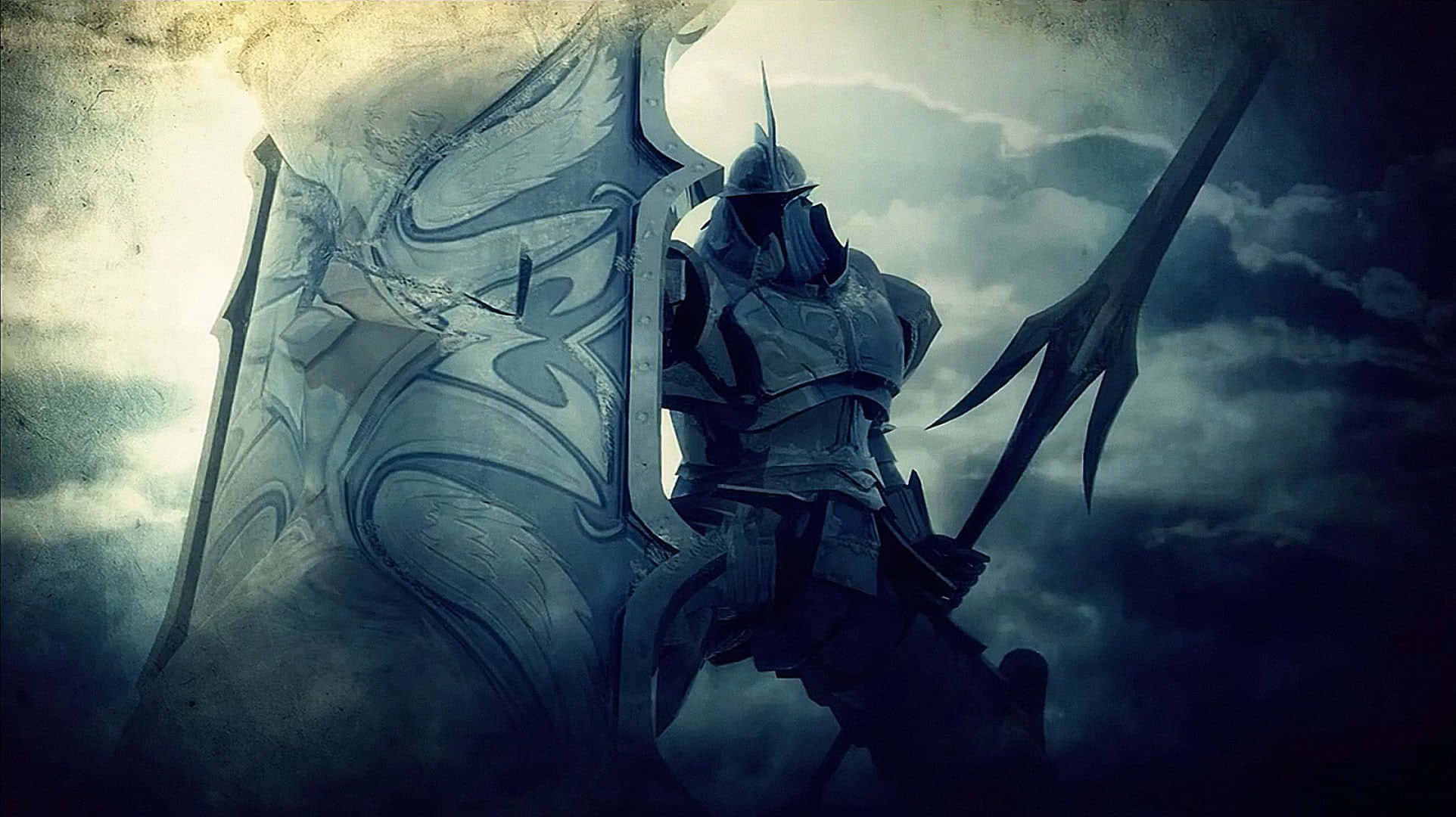 demon fighting, knight, ornate silver armor, Full HD Desktop Wallpaper