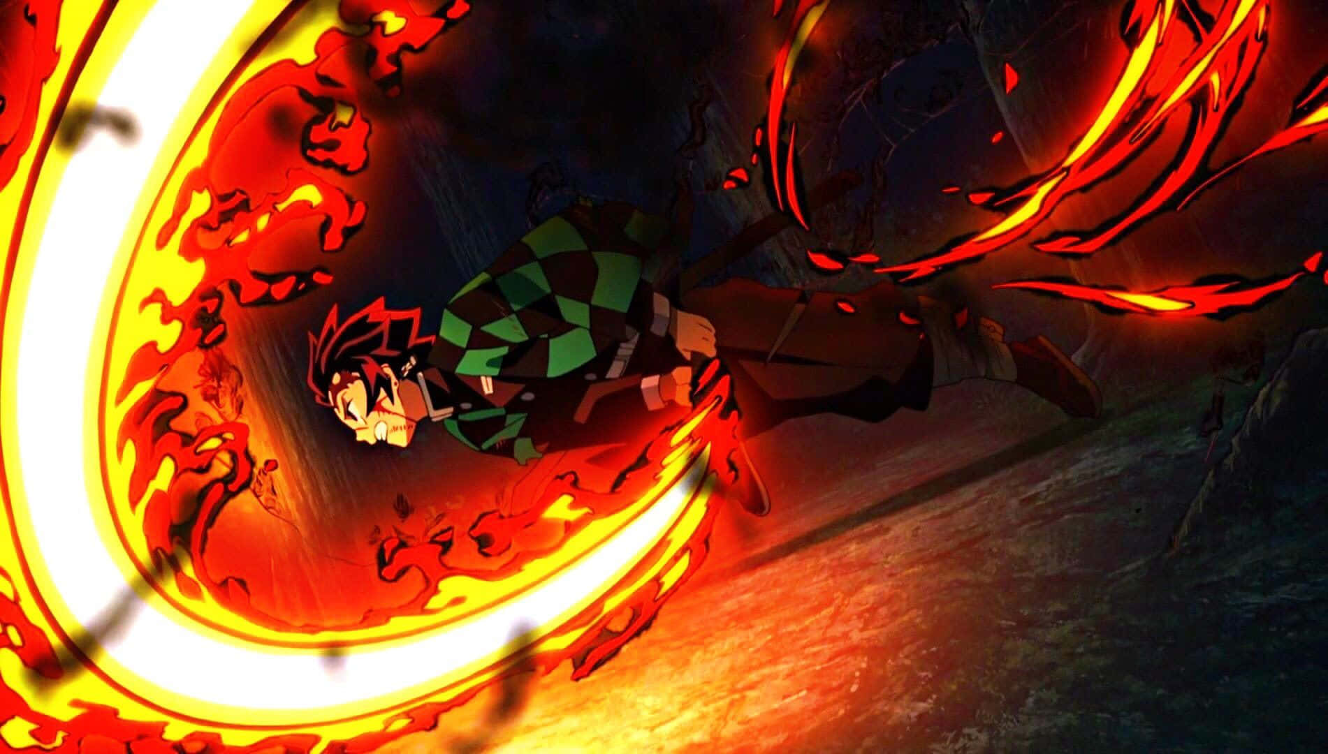 demon fighting, 1901 x 1080, fiery anime warrior, HD Desktop Wallpaper