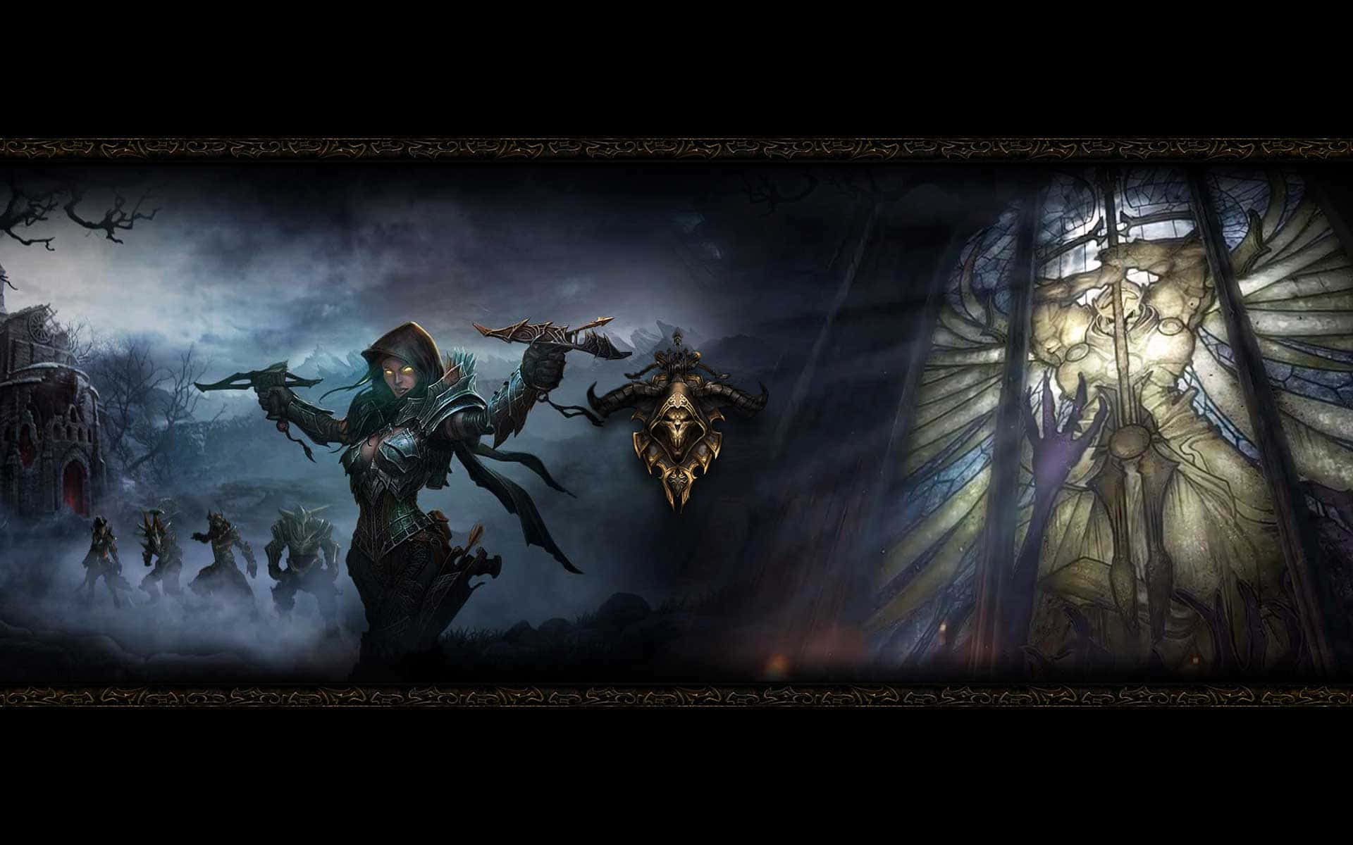 Demon Hunting, hooded warrior, blade, Full HD Desktop Wallpaper