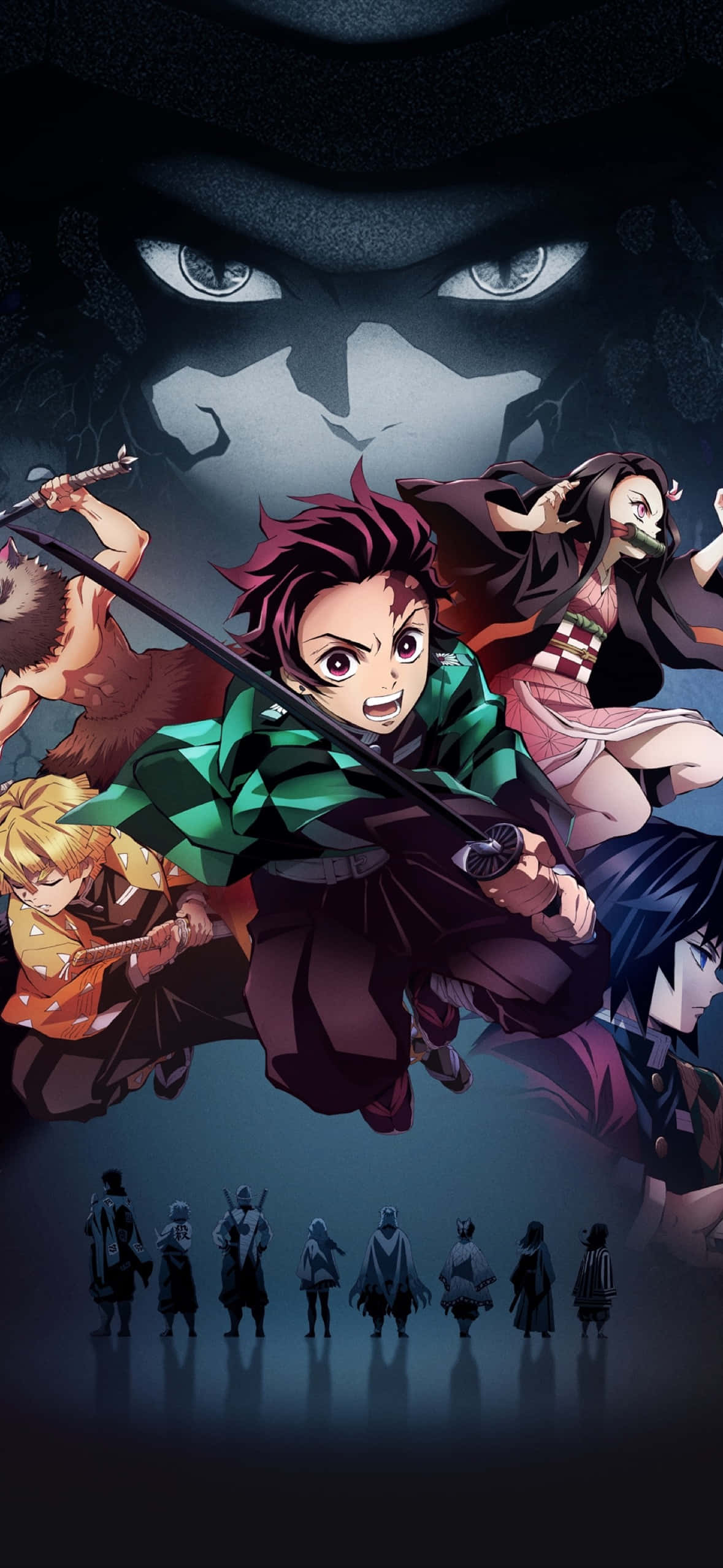 Demon Slayer, red-haired swordsman, green kimono, Full HD Phone Wallpaper