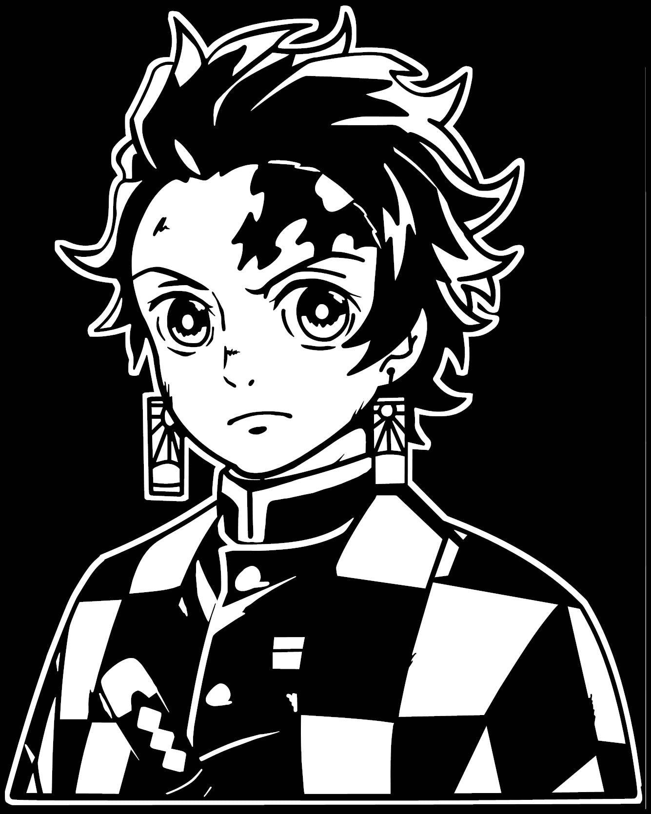 Demon Slayer, black and white, spiky hair, HD Phone Wallpaper