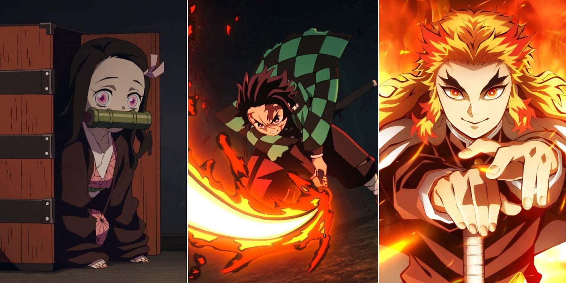 Demon Slayer Characters, anime characters, dynamic poses, HD Desktop Wallpaper