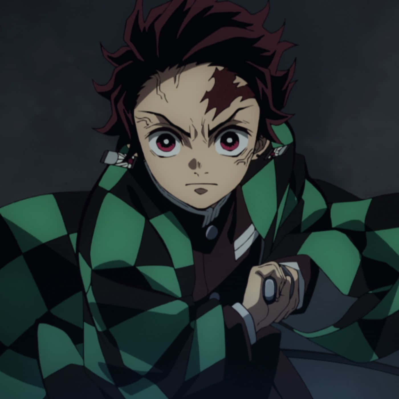 Demon Slayer Characters, spiky red hair, green checkered kimono, HD Desktop Wallpaper