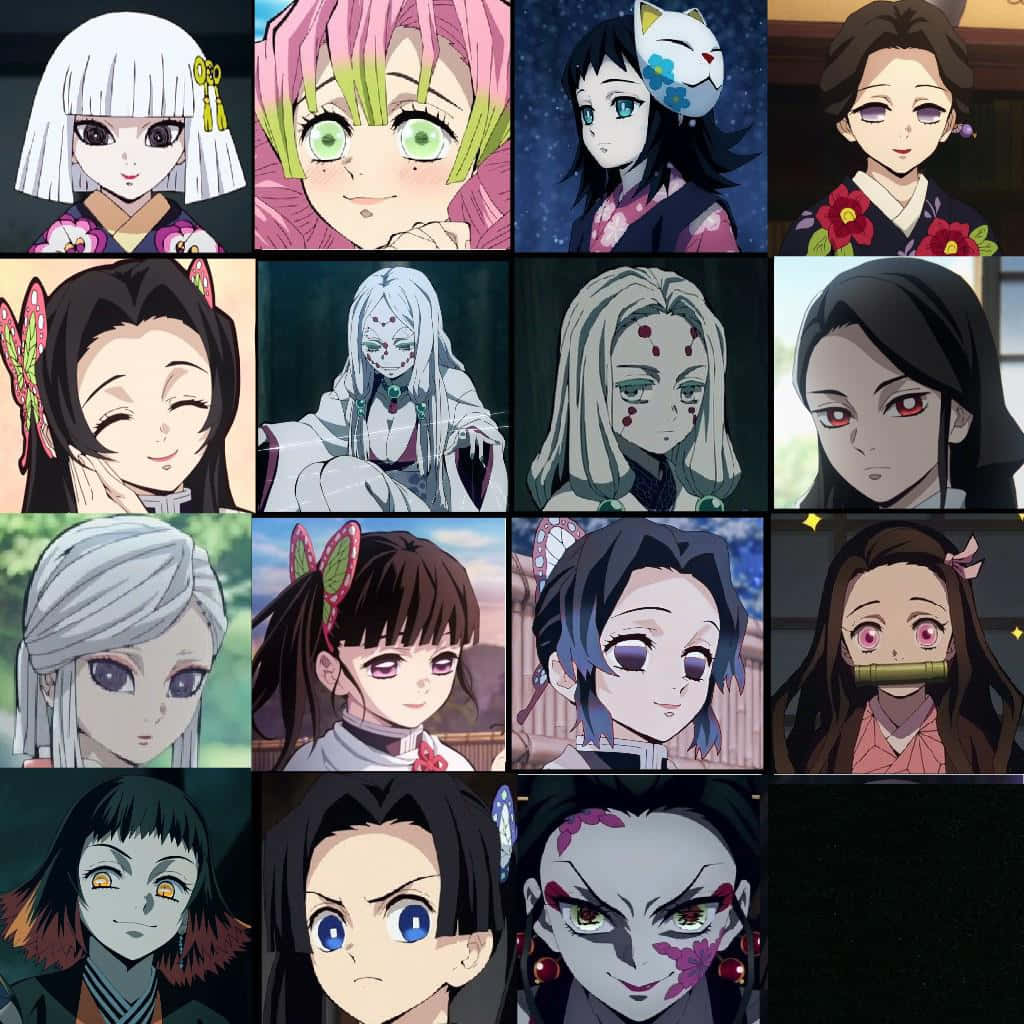 Demon Slayer Characters, anime characters, varied expressions, SD Desktop Wallpaper