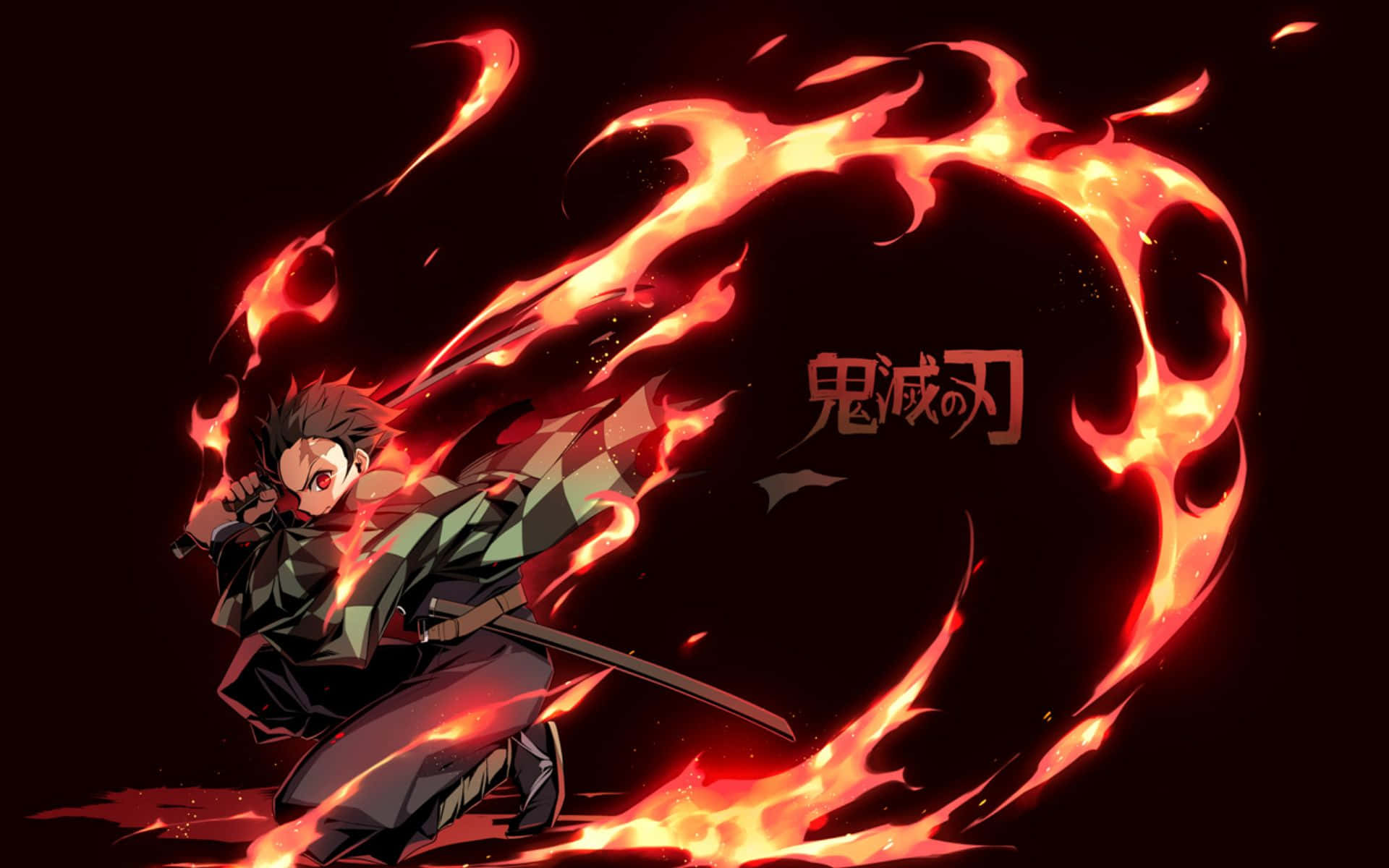 Demon Slayer Characters, fire, sword, Full HD Desktop Wallpaper