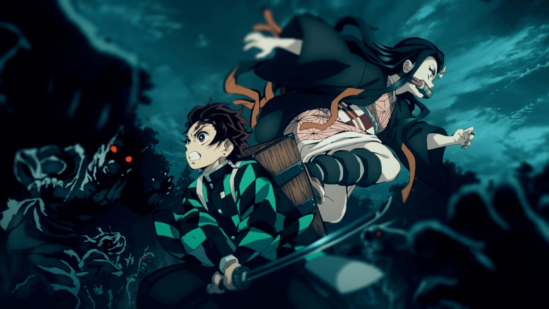 Demon Slayer, epic battle scene, anime warriors, Full HD Desktop Wallpaper