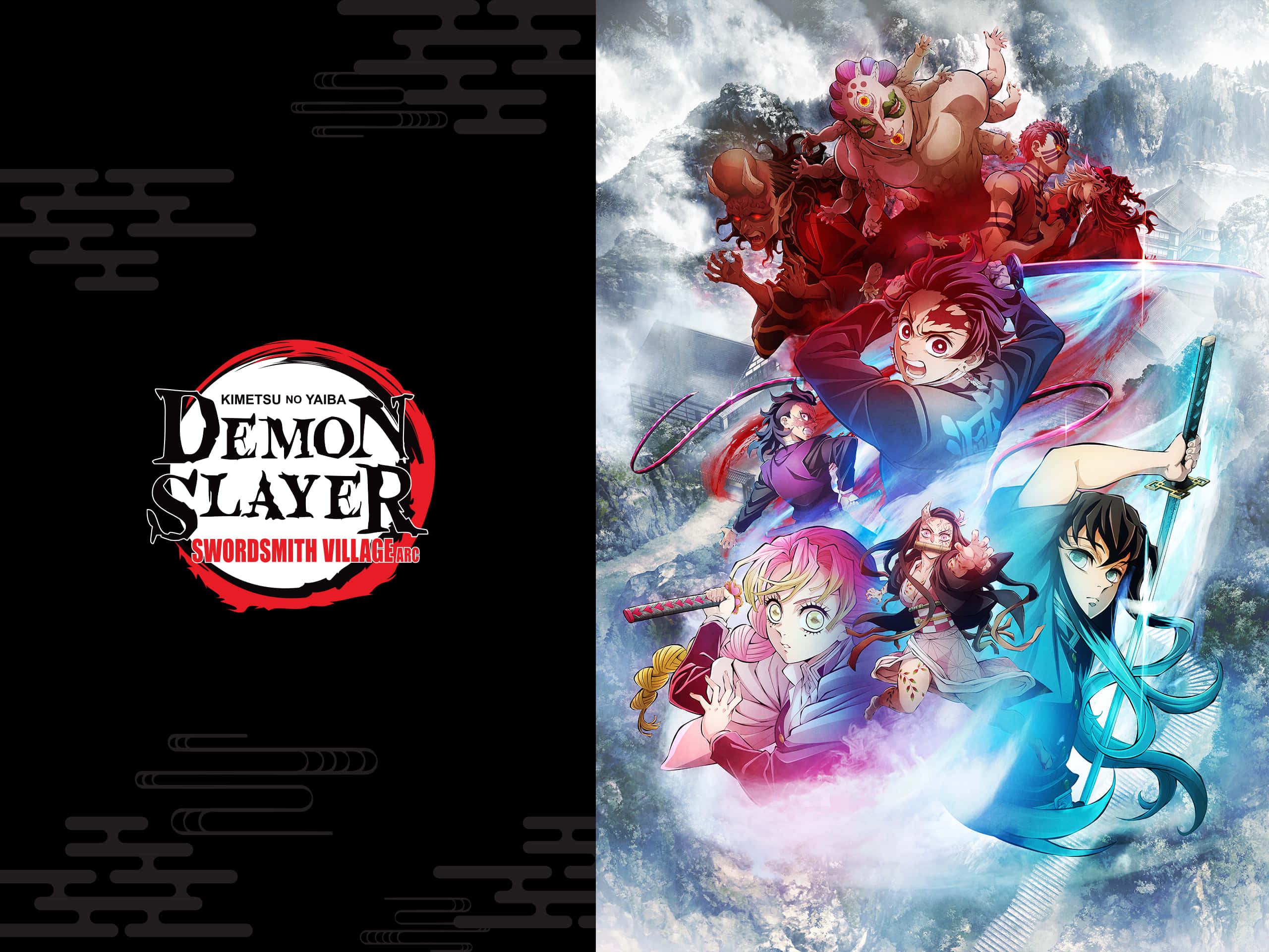 Demon Slayer Fight, anime characters, demons, 2K Desktop Wallpaper