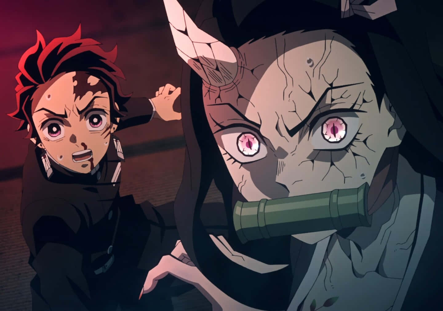 Demon Slayer, Intense Battle Scene, young anime boy with red hair, HD Desktop Wallpaper