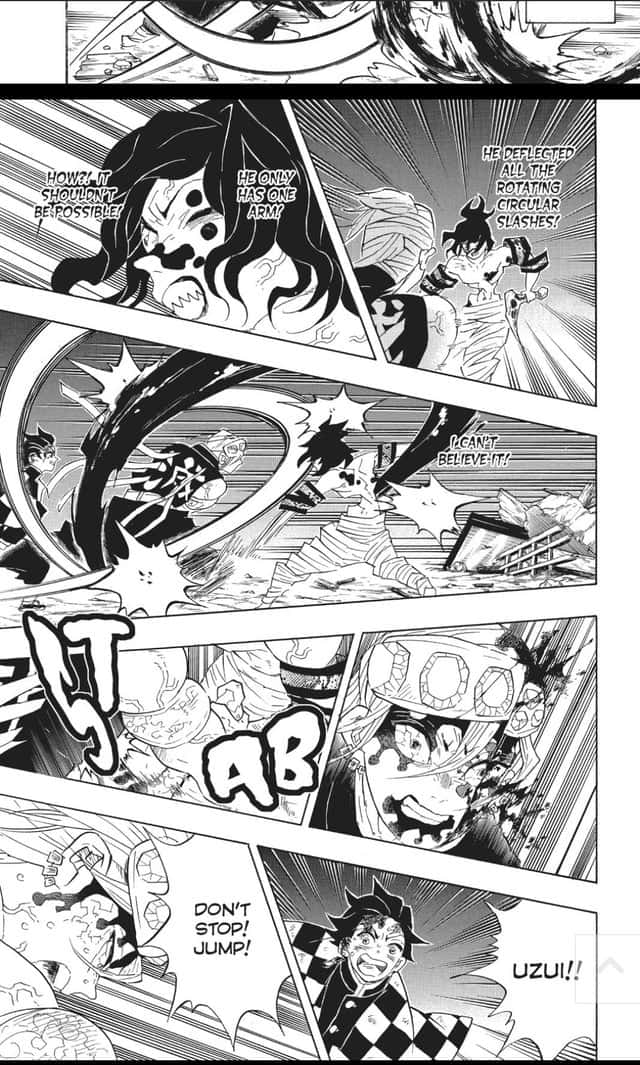 Demon Slayer Fight, black and white manga panels, intense action, SD Phone Wallpaper