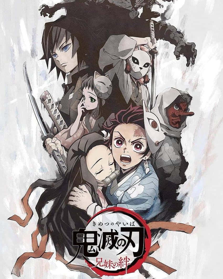 Demon Slayer, half demon, swords, SD Phone Wallpaper