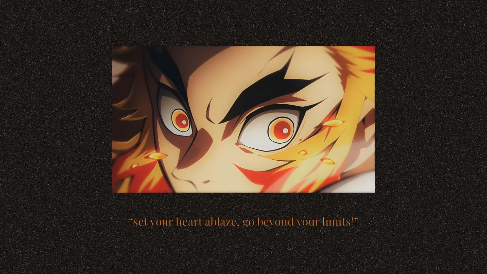 Demon Slayer, fiery determination, intense orange eyes, Full HD Desktop Wallpaper