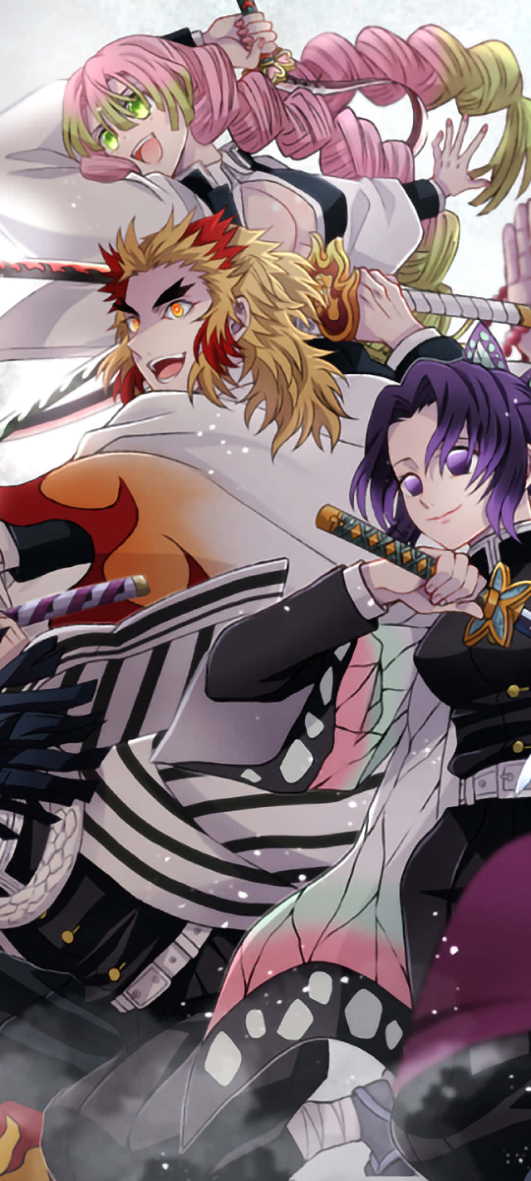 Demon Slayer Group, anime warriors, swords, Full HD Phone Wallpaper
