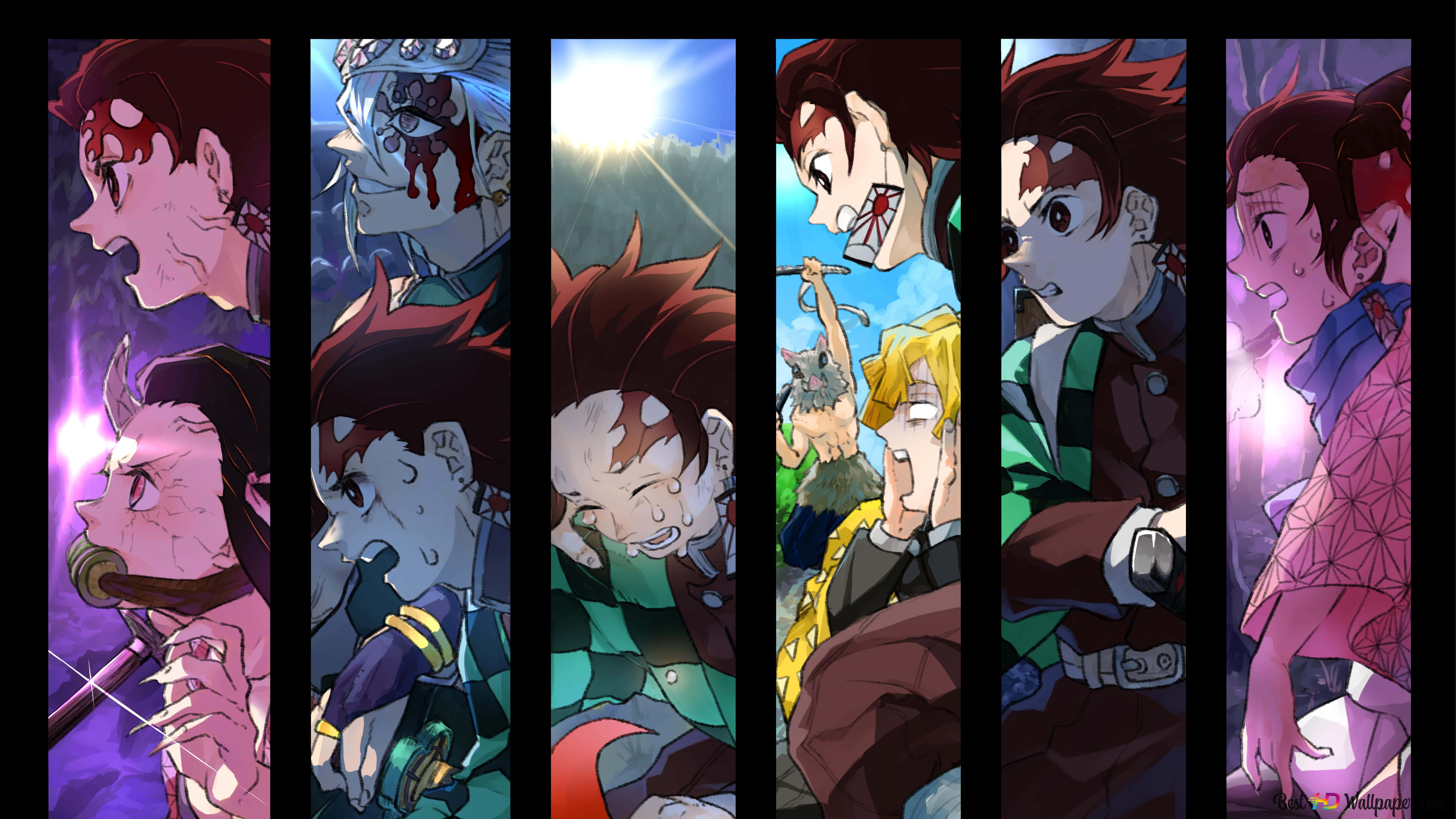 Demon Slayer Group, anime panels, Demon Slayer characters, 8K Desktop Wallpaper