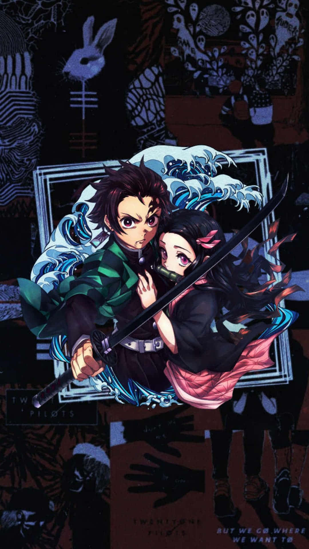 Demon Slayer Group, anime warriors, swords, Full HD Phone Wallpaper